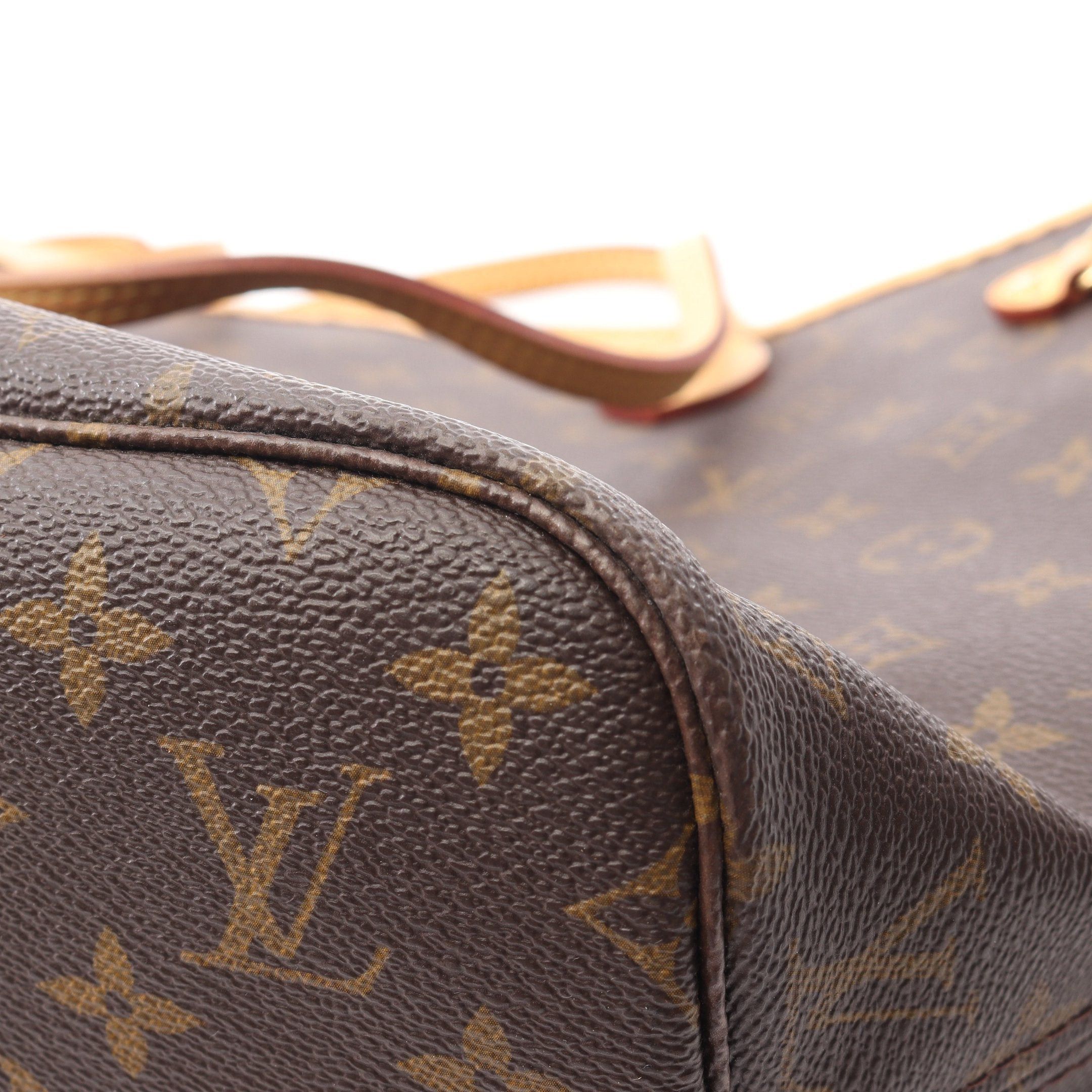 Louis Vuitton Louis Vuitton Neverfull Mm Monogram Shoulder Bag Tote Leather Brown Size ONE SIZE - 9 Thumbnail