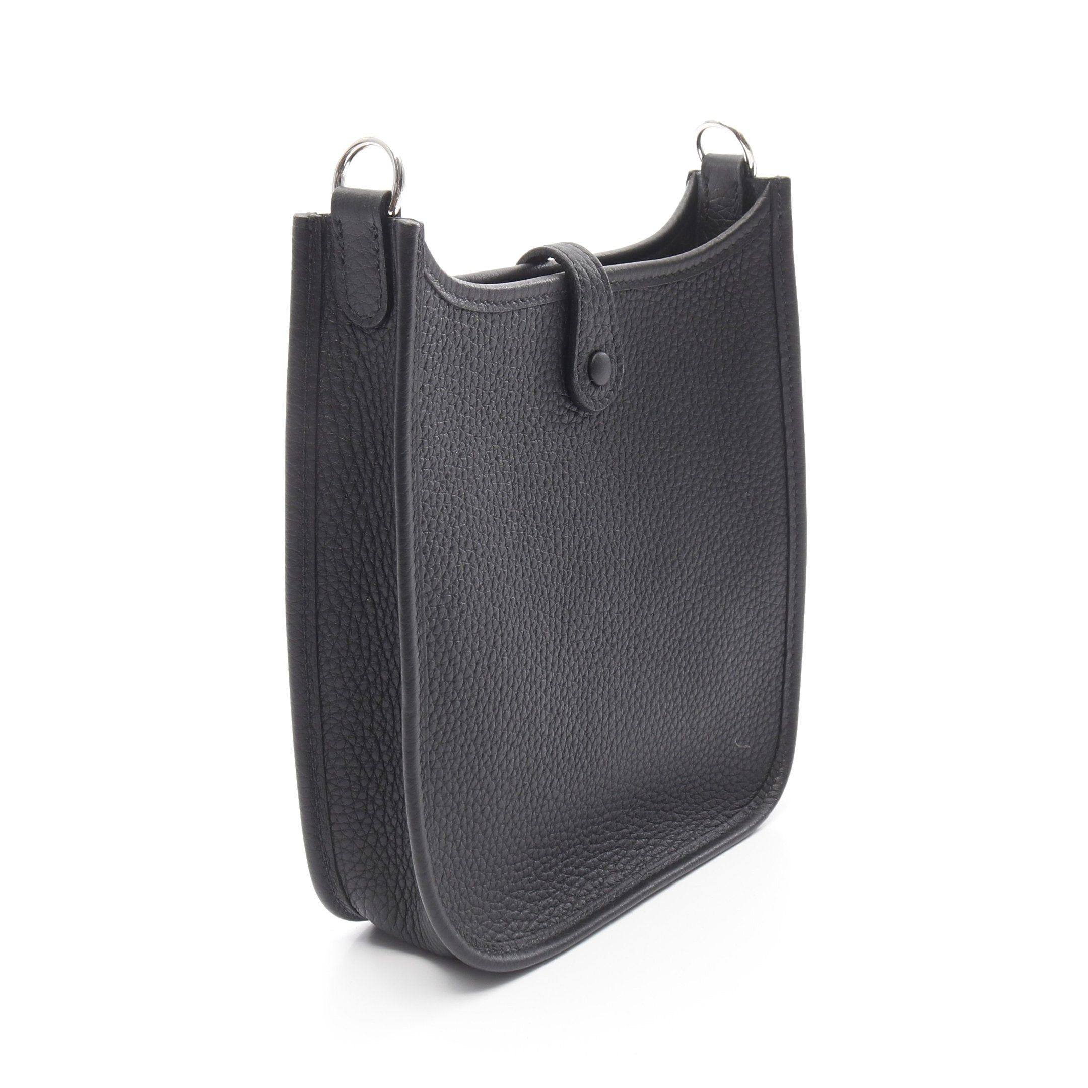 Hermes Hermes Evelyn Tpm Shoulder Bag Clemence Leather Black Silver Hardware Double Engraved Size ONE SIZE - 2 Thumbnail