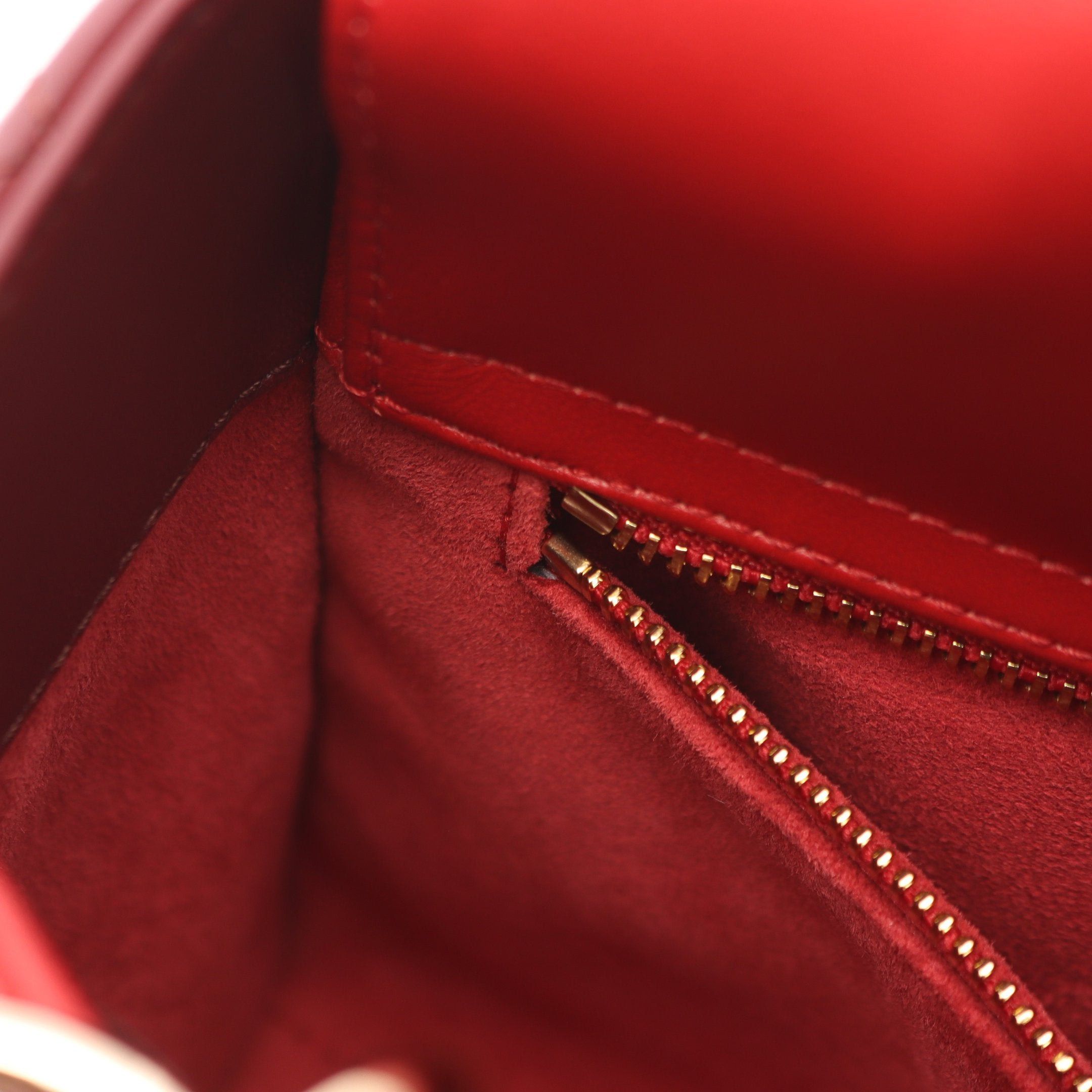 Dior Dior Lady Dior Small Canage Handbag Leather Red Bordeaux Size ONE SIZE - 5 Thumbnail