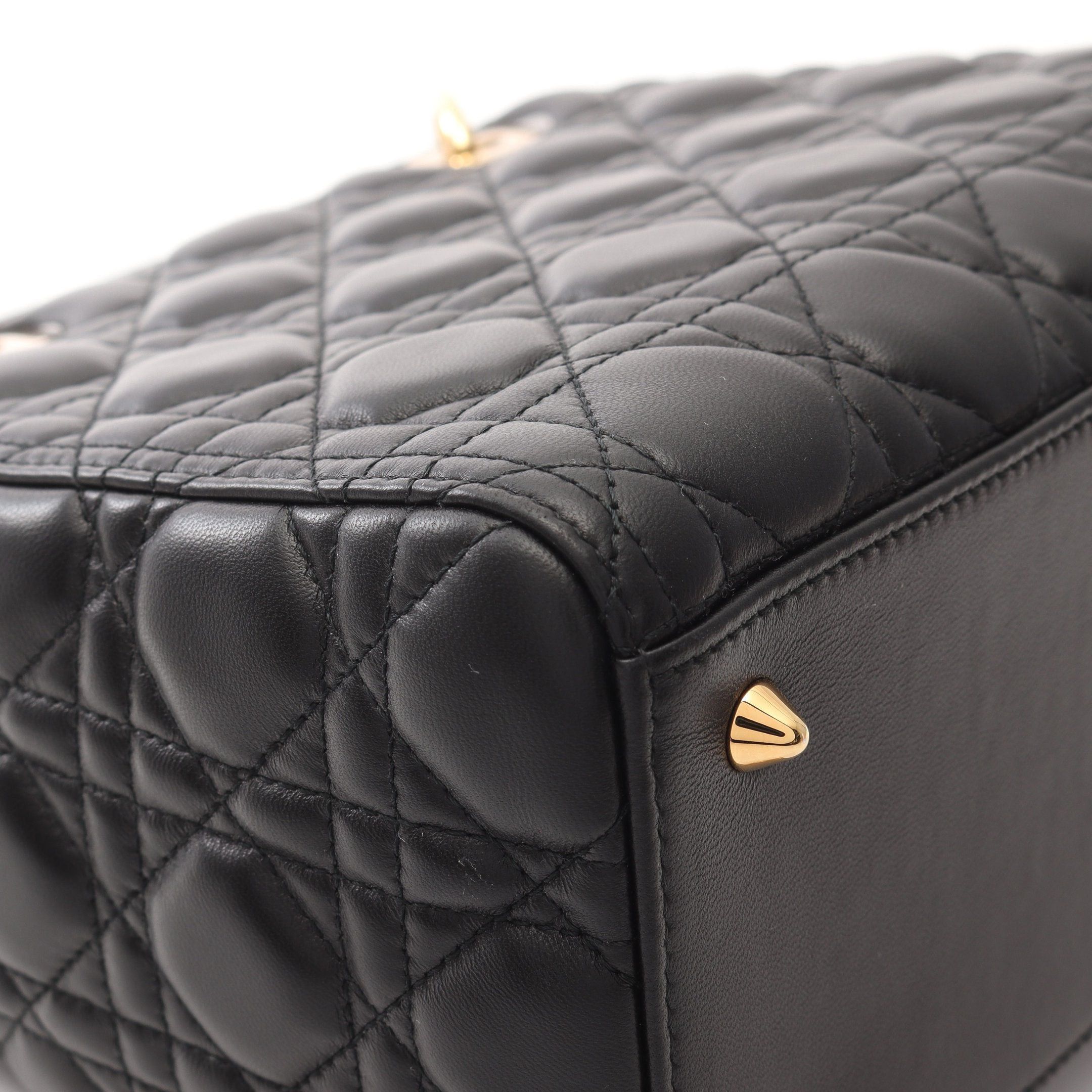 Dior Dior Lady Dior Canage Handbag Leather Black Size ONE SIZE - 5 Thumbnail