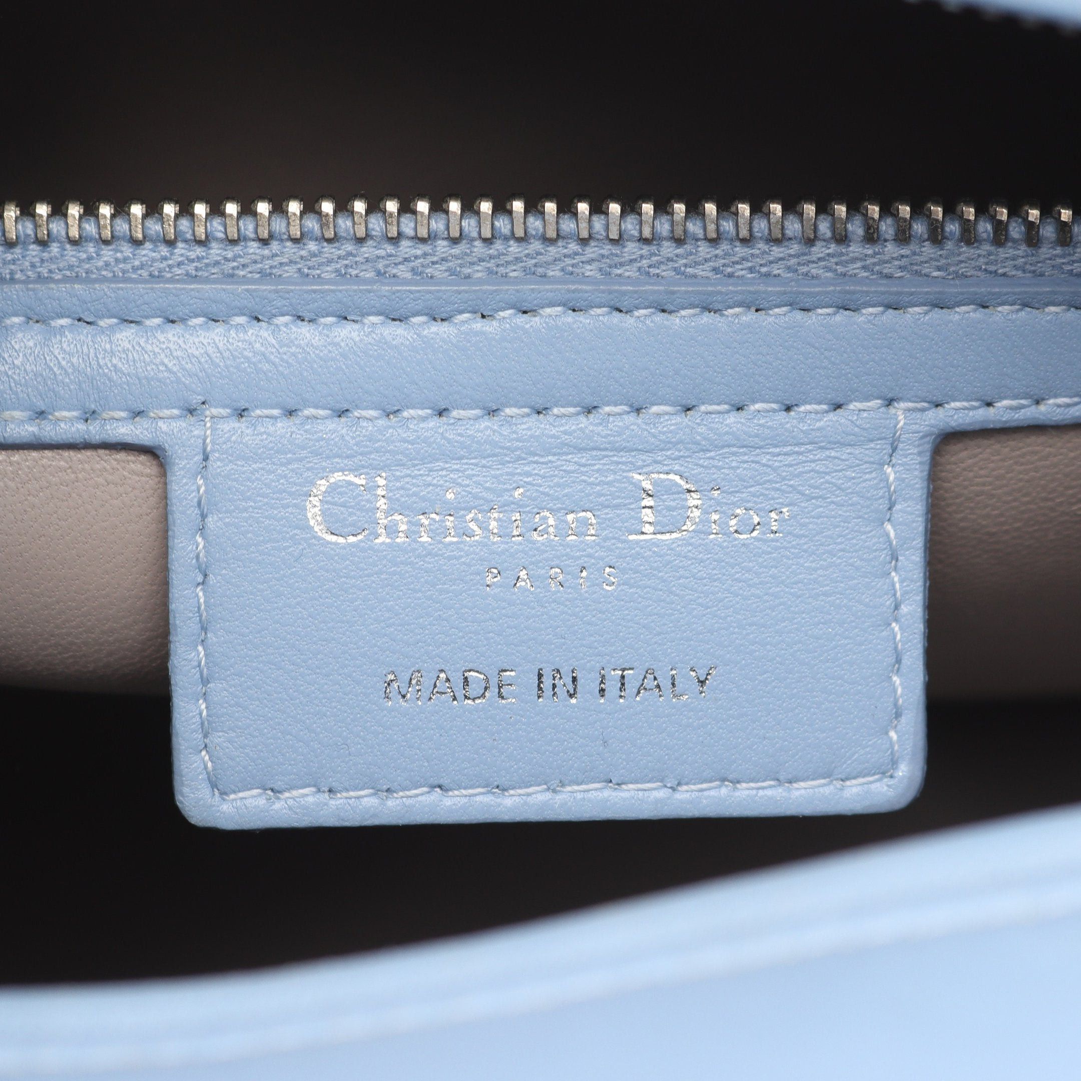 Dior Dior Lady Dior Large Canage Handbag Leather Light Blue Gray Size ONE SIZE - 4 Thumbnail