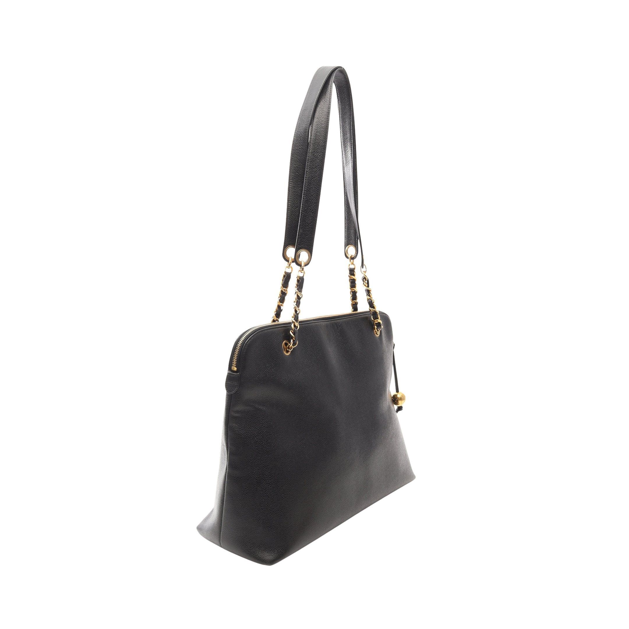 Chanel Chanel Big Coco Mark Shoulder Bag Tote Caviar Skin Black Gold Hardware Size ONE SIZE - 2 Thumbnail
