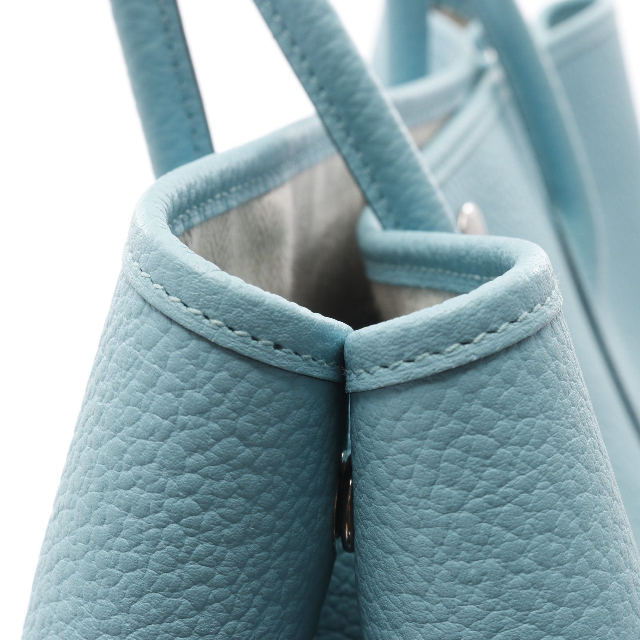 Hermes Hermes Garden Party Pm Blue Atoll Handbag Tote Bag Vash Country Turquoise Silver Hardware T Stamp Size ONE SIZE - 8 Thumbnail