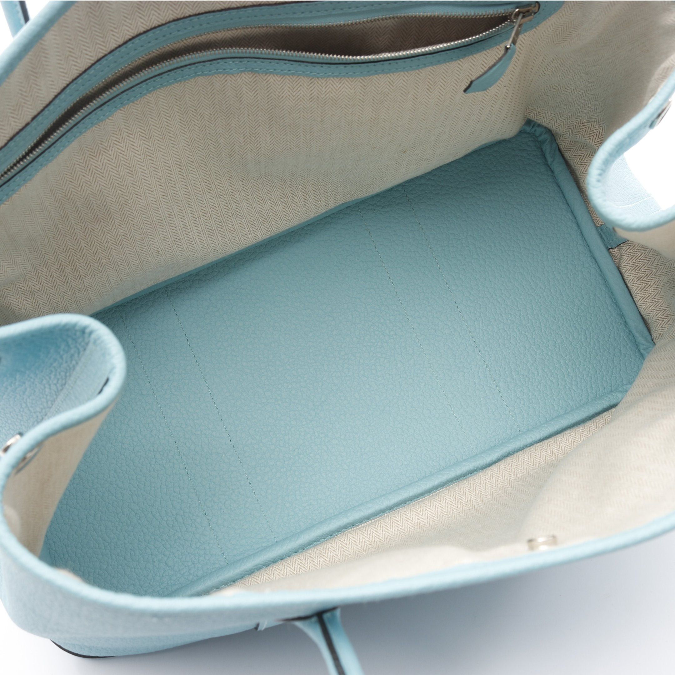 Hermes Hermes Garden Party Pm Blue Atoll Handbag Tote Bag Vash Country Turquoise Silver Hardware T Stamp Size ONE SIZE - 3 Thumbnail