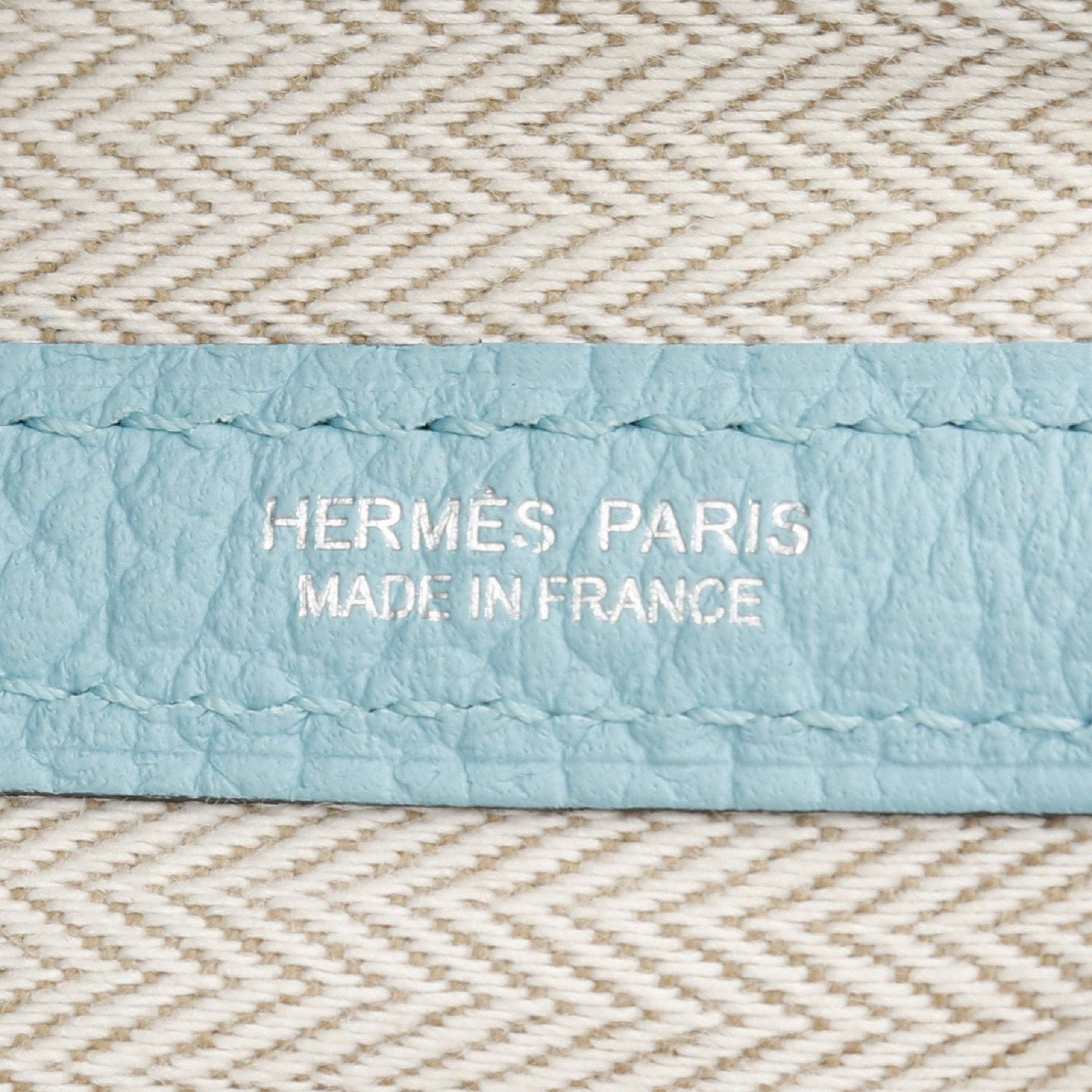 Hermes Hermes Garden Party Pm Blue Atoll Handbag Tote Bag Vash Country Turquoise Silver Hardware T Stamp Size ONE SIZE - 4 Thumbnail