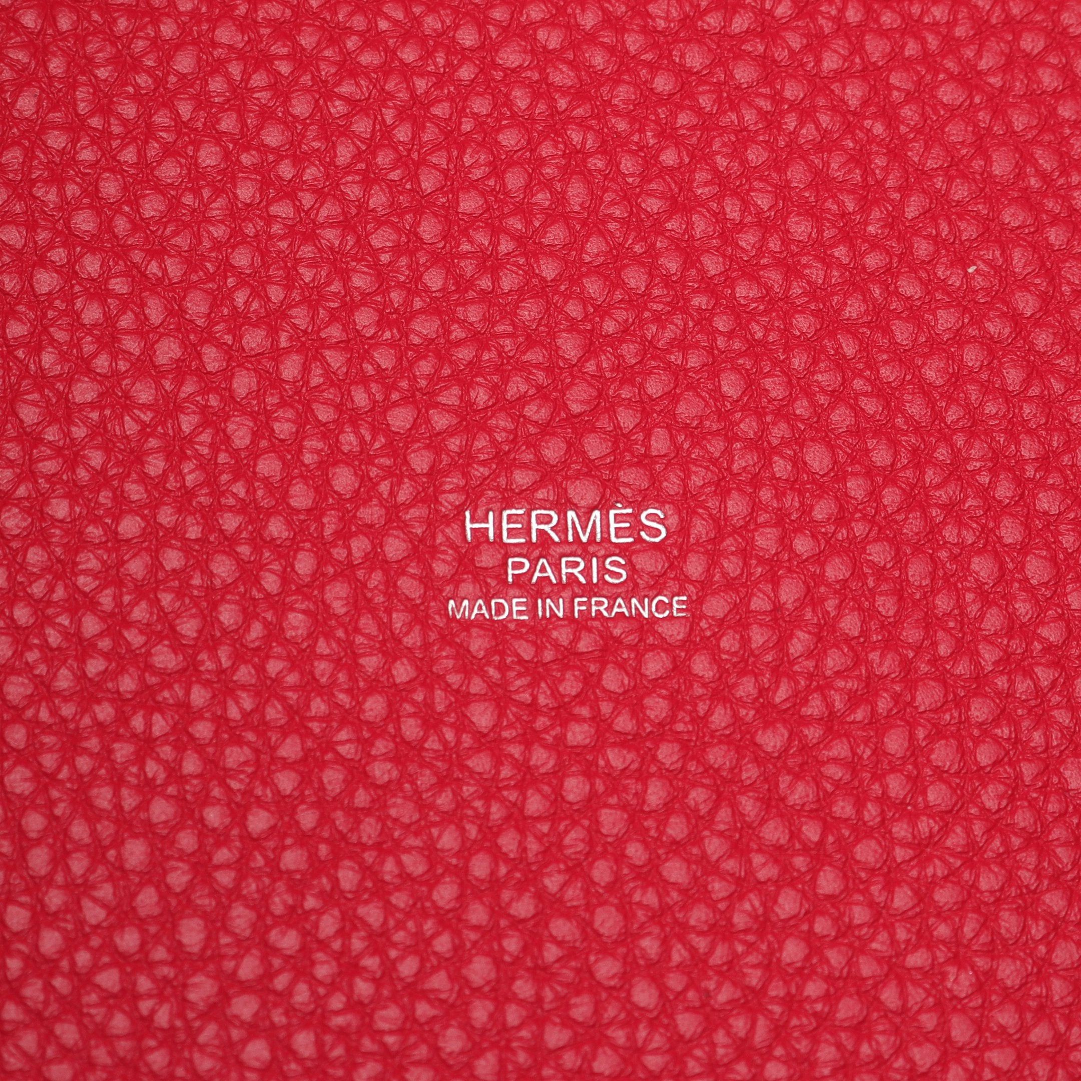 Hermes Hermes Picotane Pm Rouge Serie Raspberries Handbag Clemence Leather Pink Purple Dark Brown Silver Hardware Z Stamp Size ONE SIZE - 4 Thumbnail