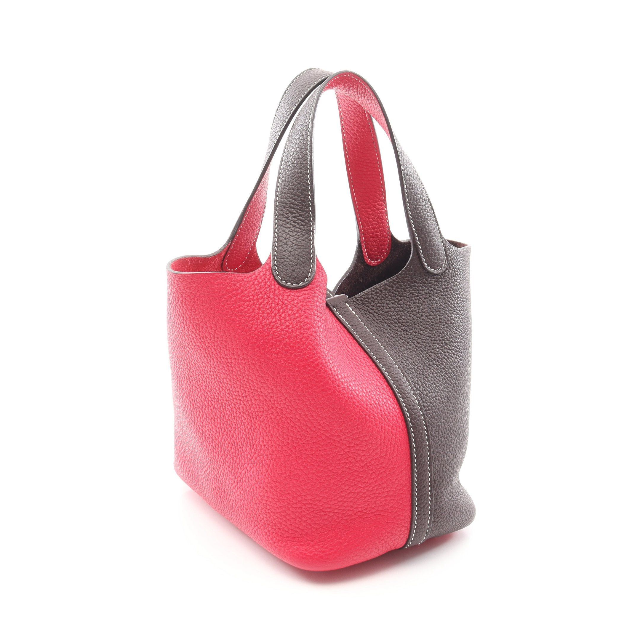 Hermes Hermes Picotane Pm Rouge Serie Raspberries Handbag Clemence Leather Pink Purple Dark Brown Silver Hardware Z Stamp Size ONE SIZE - 2 Thumbnail