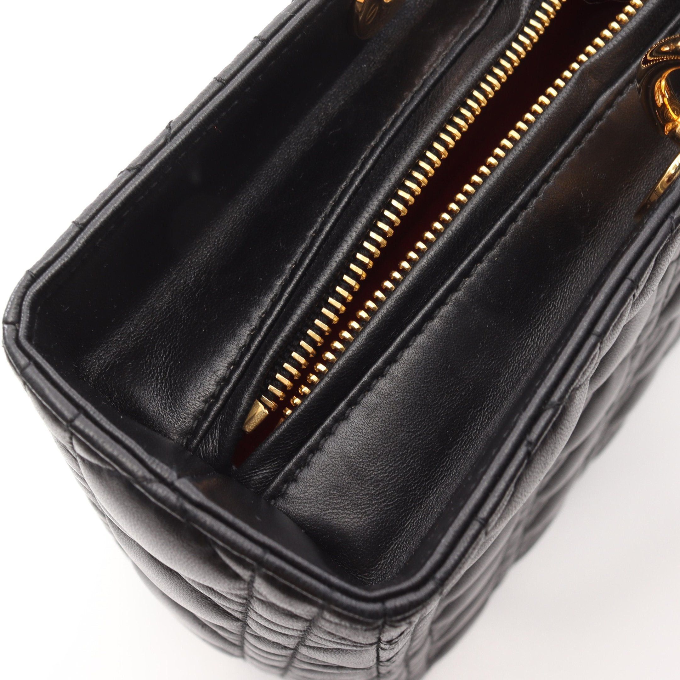 Dior Dior Lady Dior Large Handbag Leather Black Size ONE SIZE - 5 Thumbnail