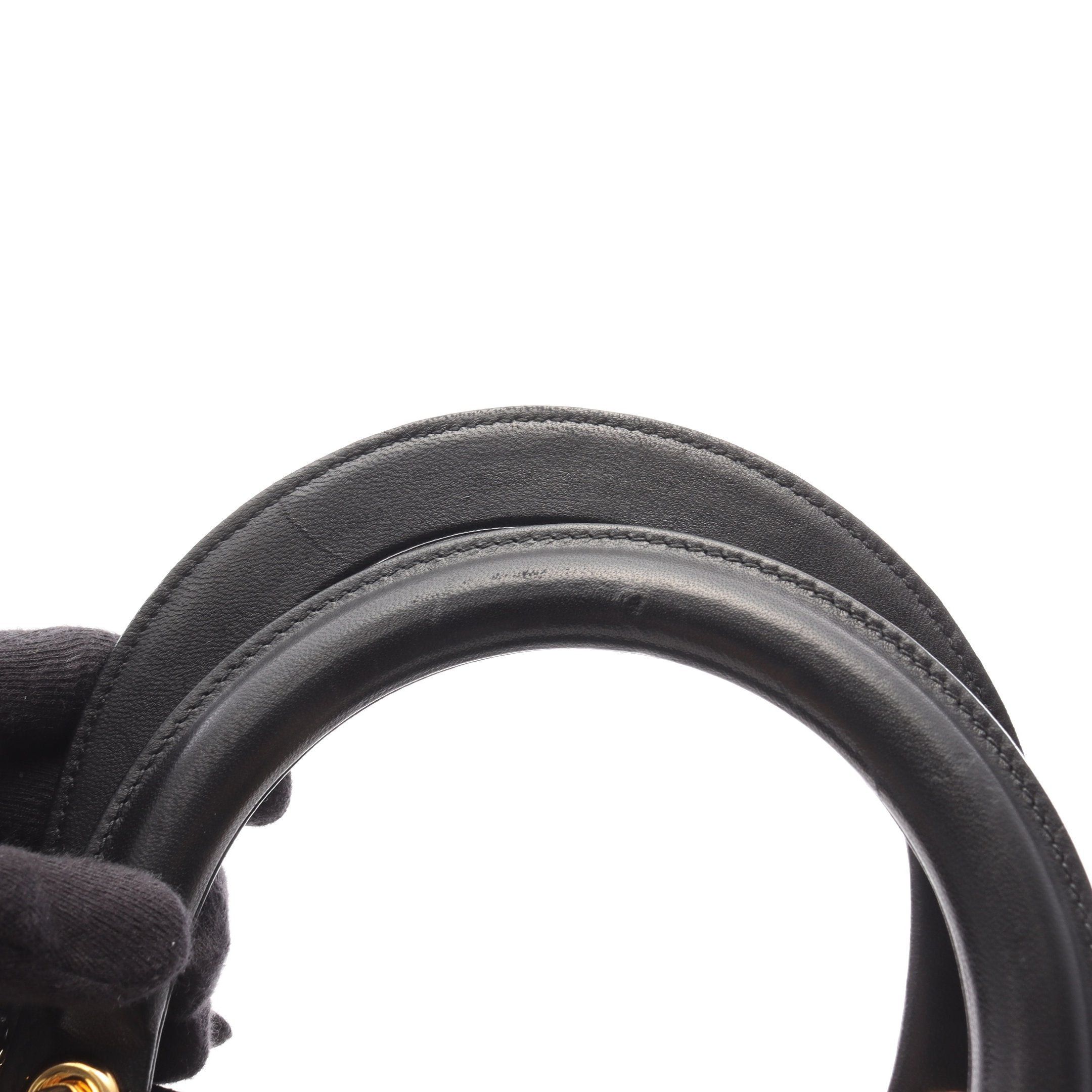 Dior Dior Lady Dior Large Handbag Leather Black Size ONE SIZE - 8 Thumbnail