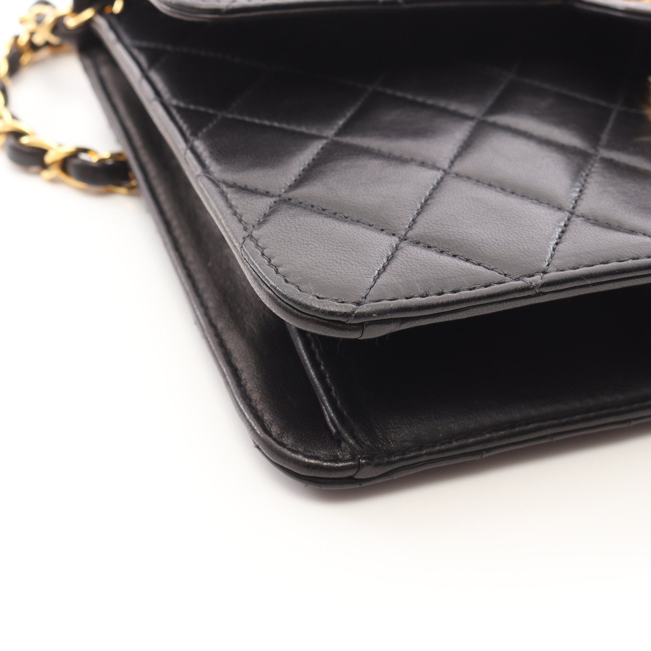 Chanel Chanel Matelasse Single Flap Chain Shoulder Bag Lambskin Black Gold Hardware Push Lock Size ONE SIZE - 8 Thumbnail