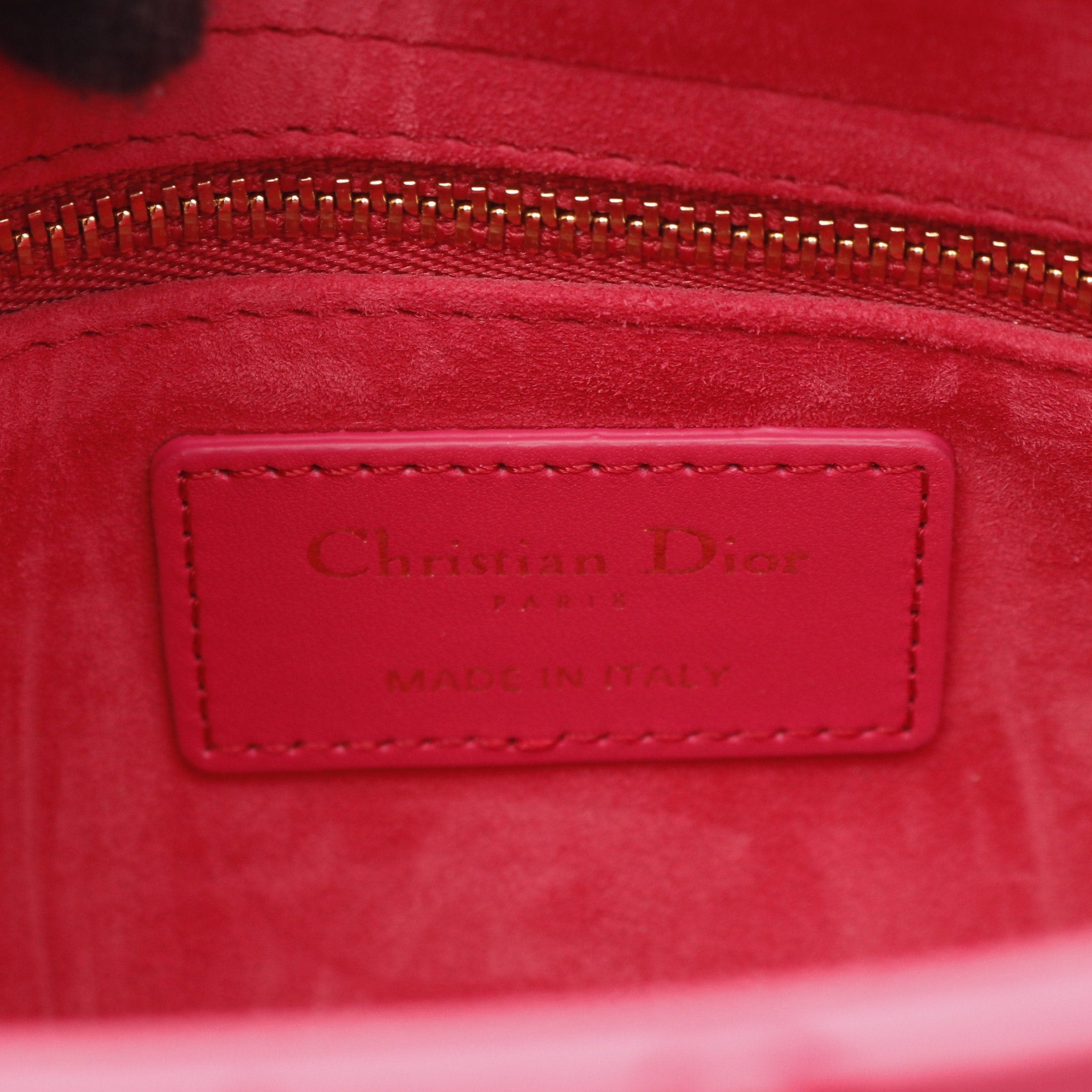 Dior Dior Lady Dior Small Handbag Leather Pink Size ONE SIZE - 4 Thumbnail