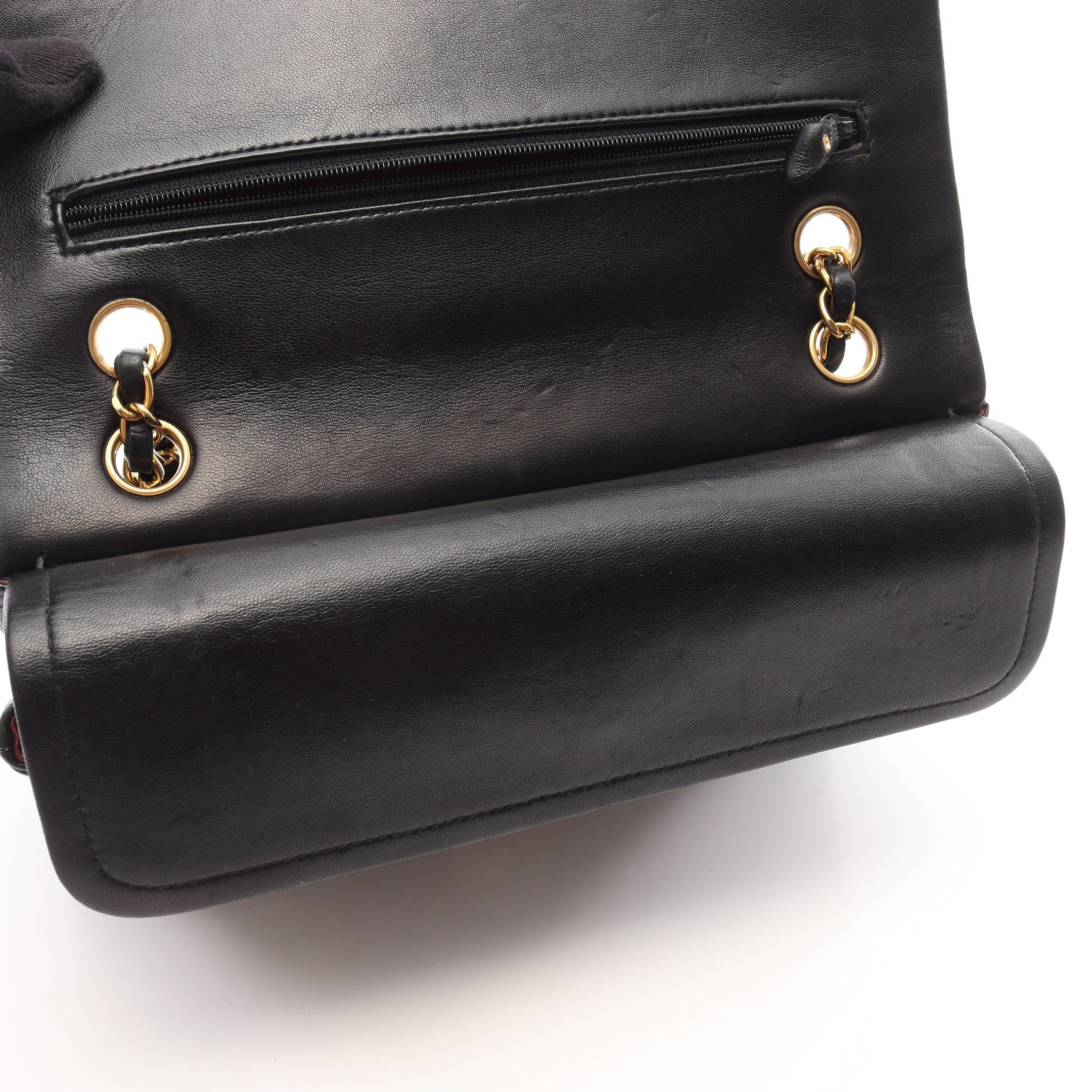 Chanel Chanel Matelasse Double Flap Chain Shoulder Bag Lambskin Black Gold Hardware Size ONE SIZE - 6 Thumbnail