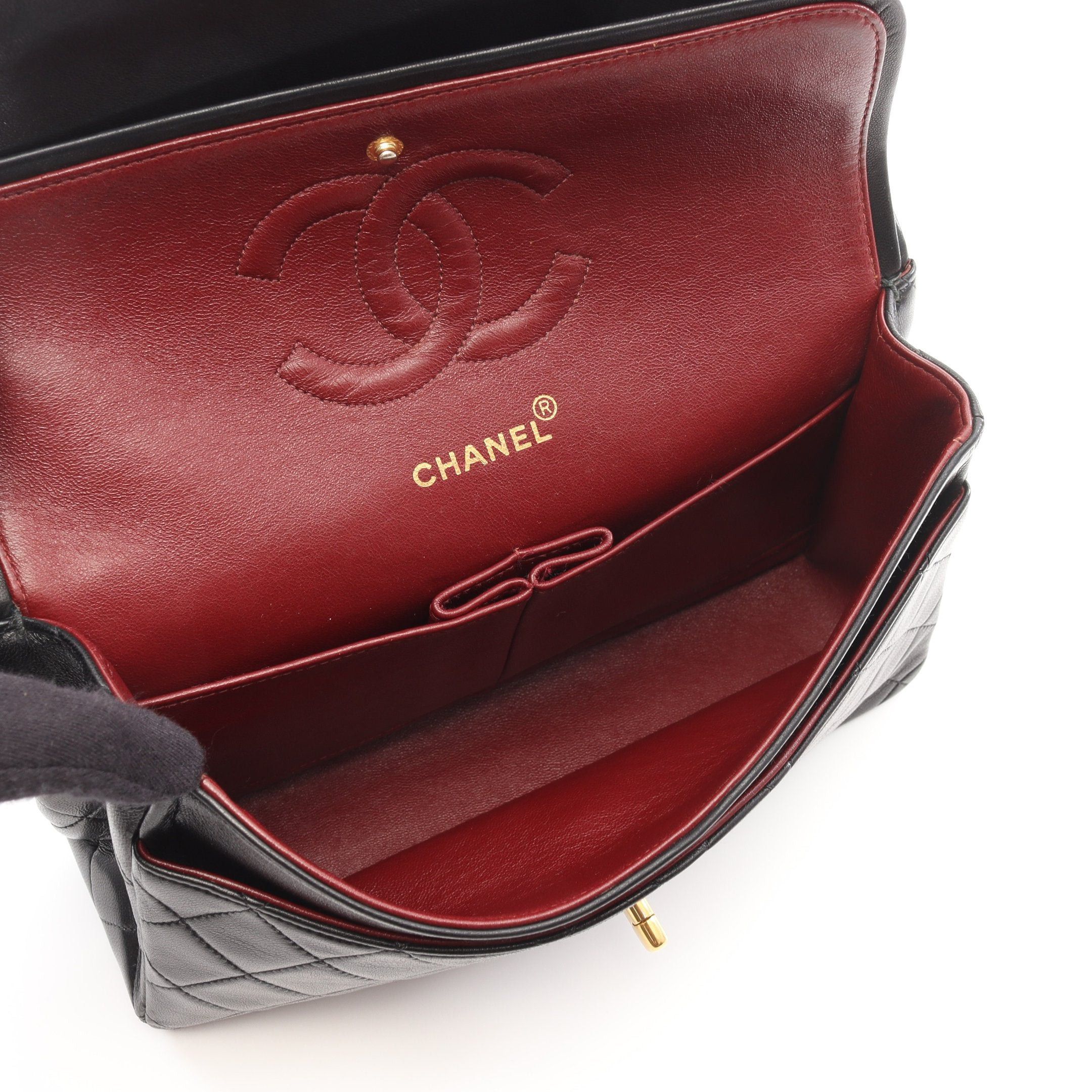 Chanel Chanel Matelasse Double Flap Chain Shoulder Bag Lambskin Black Gold Hardware Size ONE SIZE - 3 Thumbnail