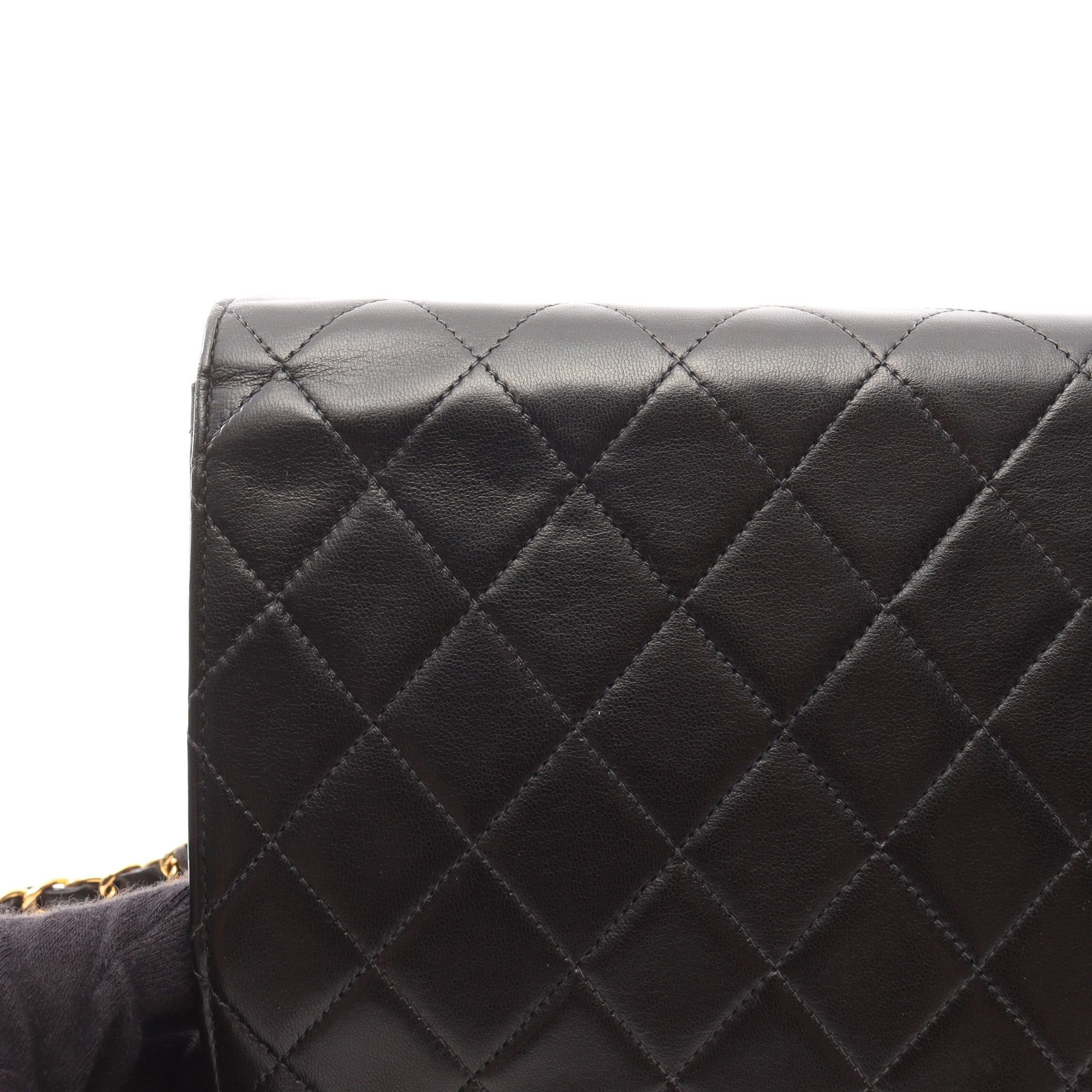 Chanel Chanel Matelasse Single Flap Chain Shoulder Bag Lambskin Black Gold Hardware Push Lock Size ONE SIZE - 7 Thumbnail