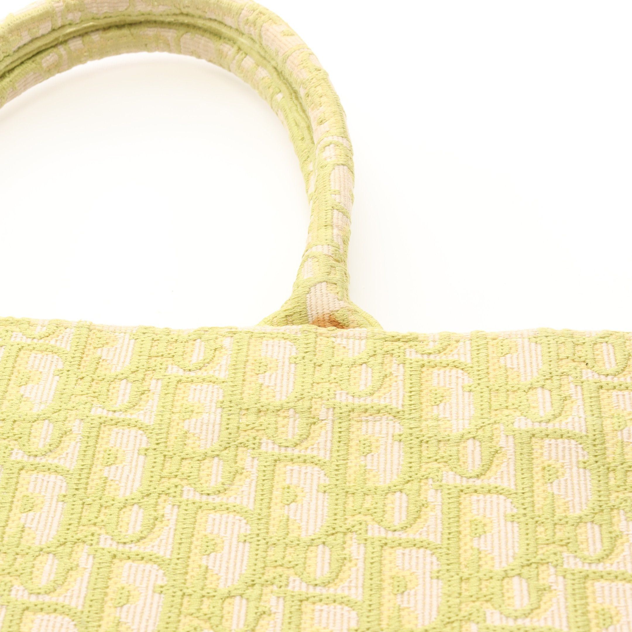 Dior Dior Book Tote Large Handbag Bag Canvas Off White Yellow-Green Size ONE SIZE - 9 Thumbnail