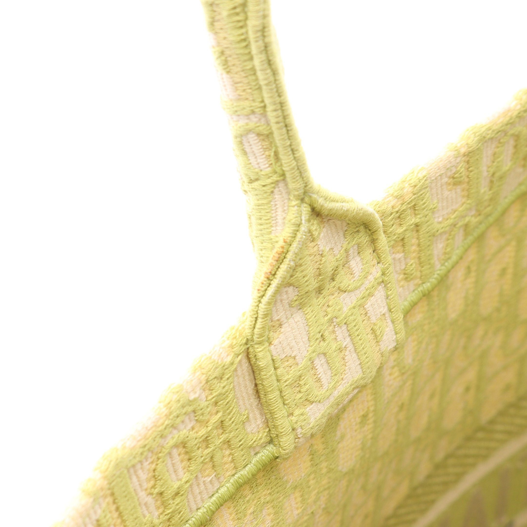 Dior Dior Book Tote Large Handbag Bag Canvas Off White Yellow-Green Size ONE SIZE - 6 Thumbnail