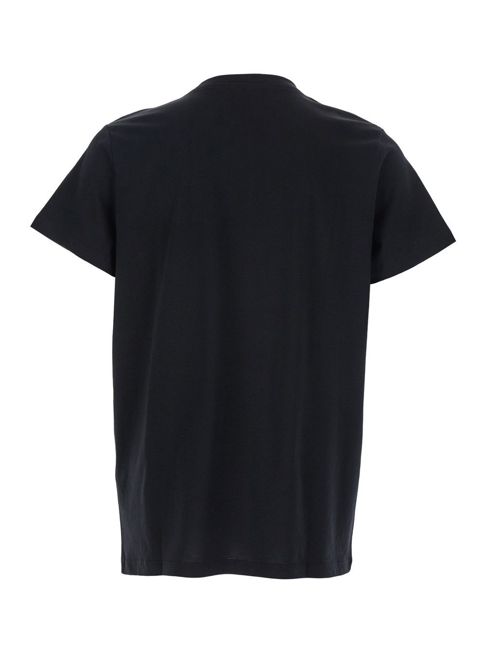 Balmain Black Crewneck T-Shirt with Logo Print on the Front in Cotton Man Size US M / EU 48-50 / 2 - 2 Thumbnail