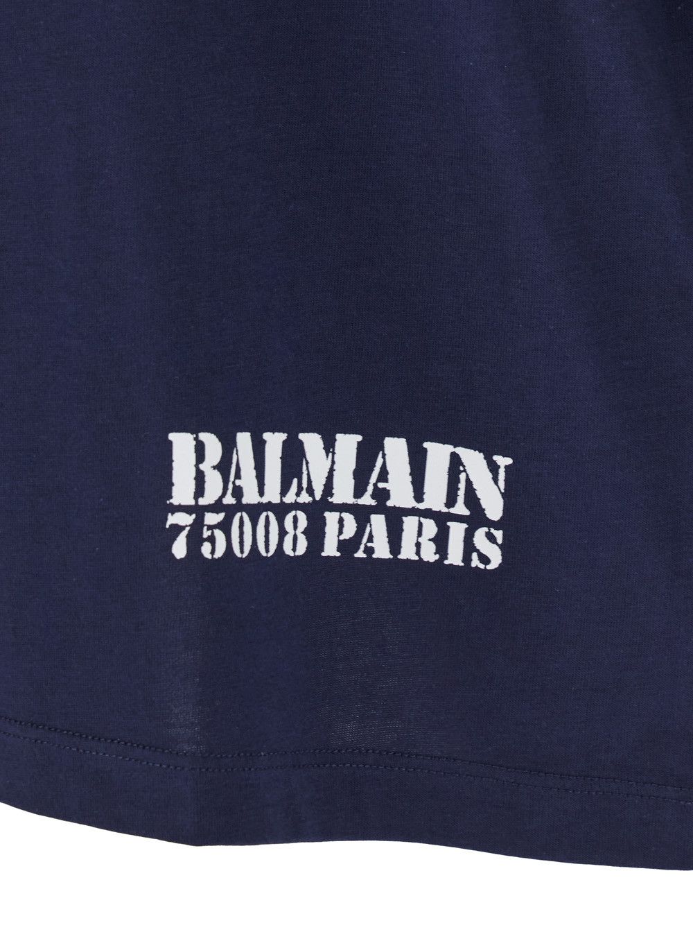 Balmain Blue Crewneck T-Shirt with Logo Lettering Print on the Front in Cotton Man Size US XXL / EU 58 / 5 - 3 Thumbnail