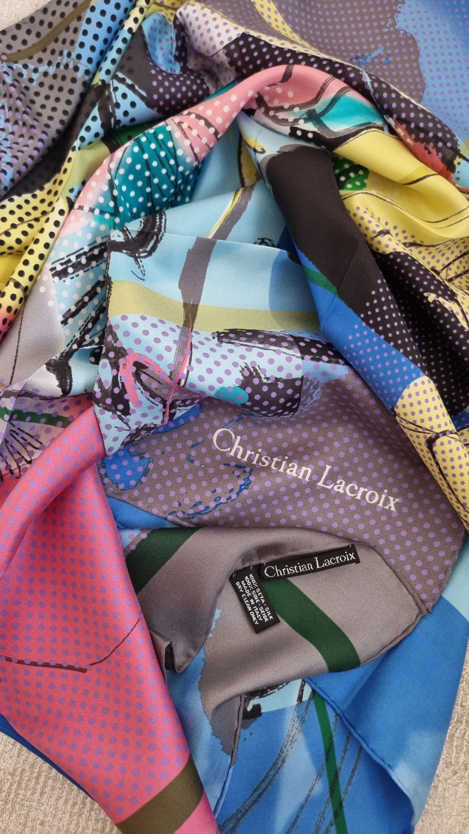 Designer DESIGNER CHRISTIAN LACROIX SIDEN SJAL SPLITTERNY Scarf Size ONE SIZE - 2 Thumbnail