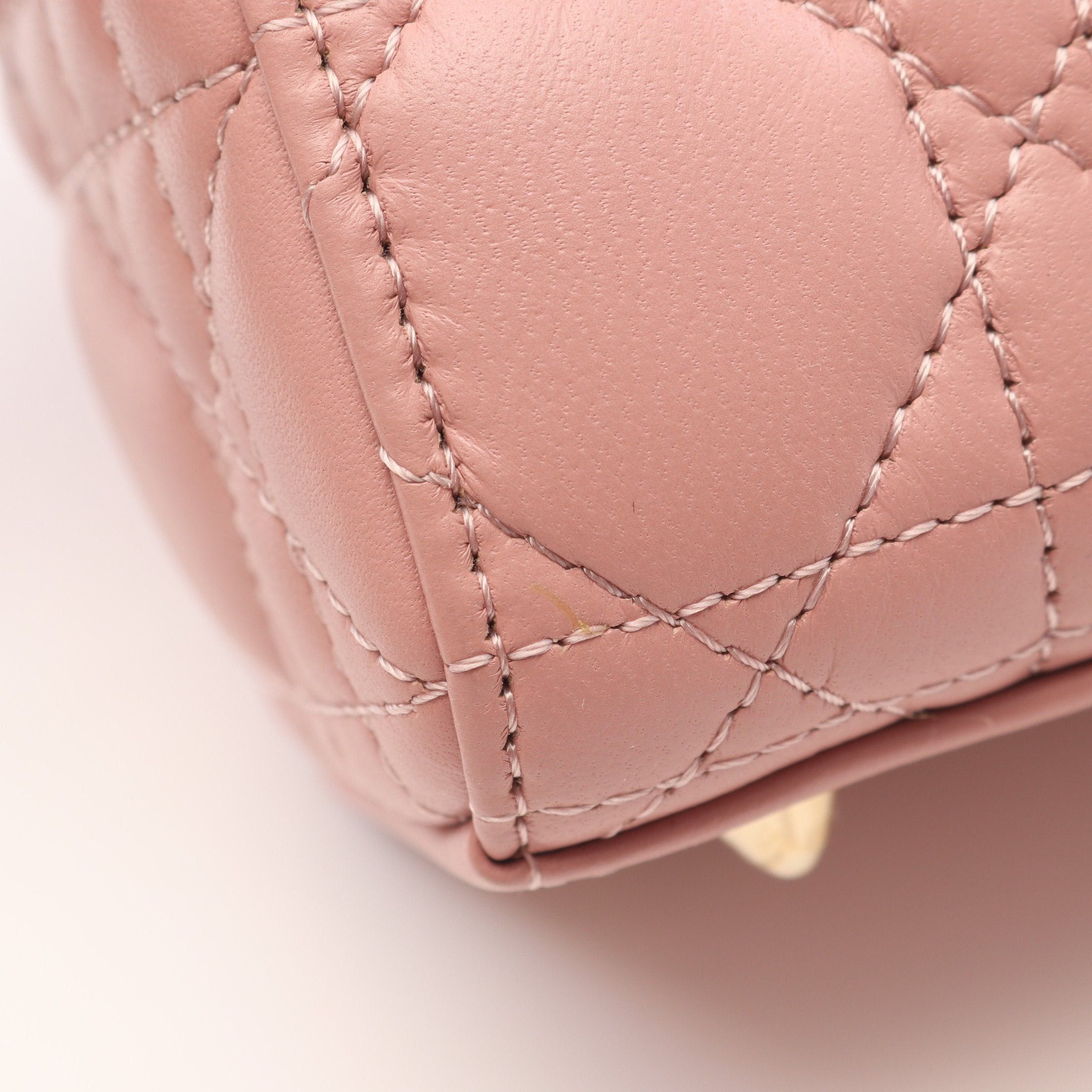 Dior Dior Lady Dior Small Handbag Leather Dusty Pink Size ONE SIZE - 5 Thumbnail