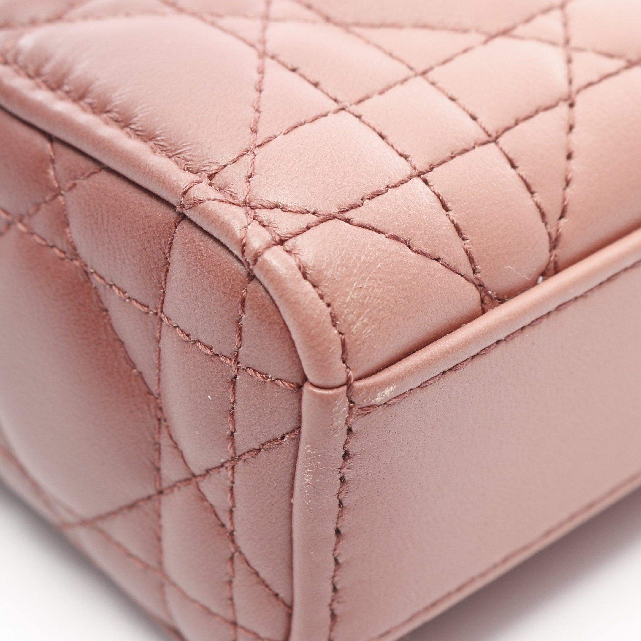 Dior Dior Lady Bag Medium Canage Handbag Leather Pink 3Way Size ONE SIZE - 6 Thumbnail
