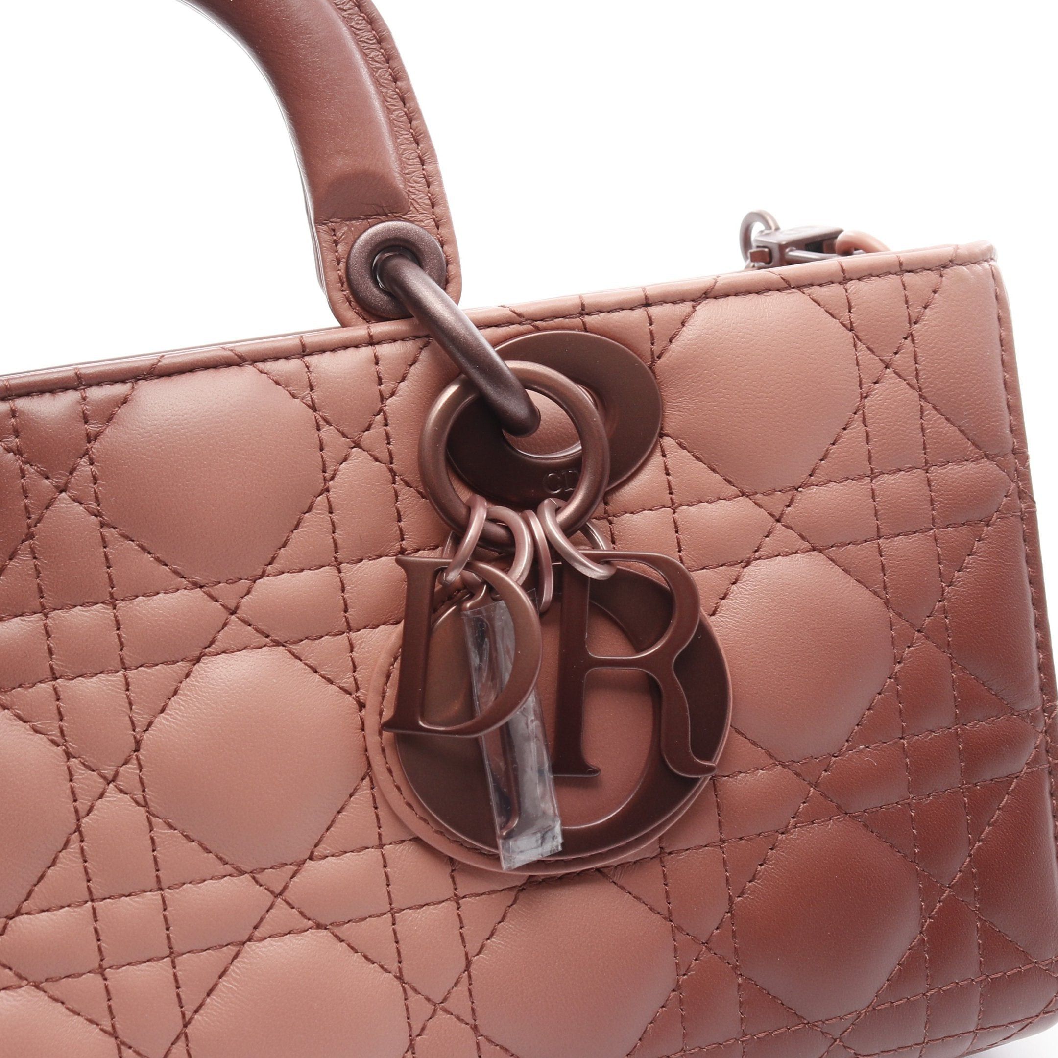 Dior Dior Lady Bag Medium Canage Handbag Leather Pink 3Way Size ONE SIZE - 9 Thumbnail