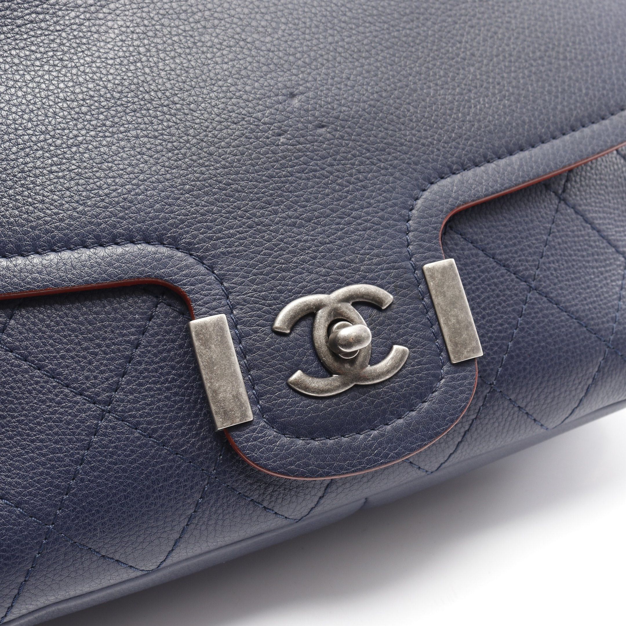 Chanel Chanel Matelasse Chain Shoulder Bag Leather Navy Antique Silver Hardware Size ONE SIZE - 10 Thumbnail