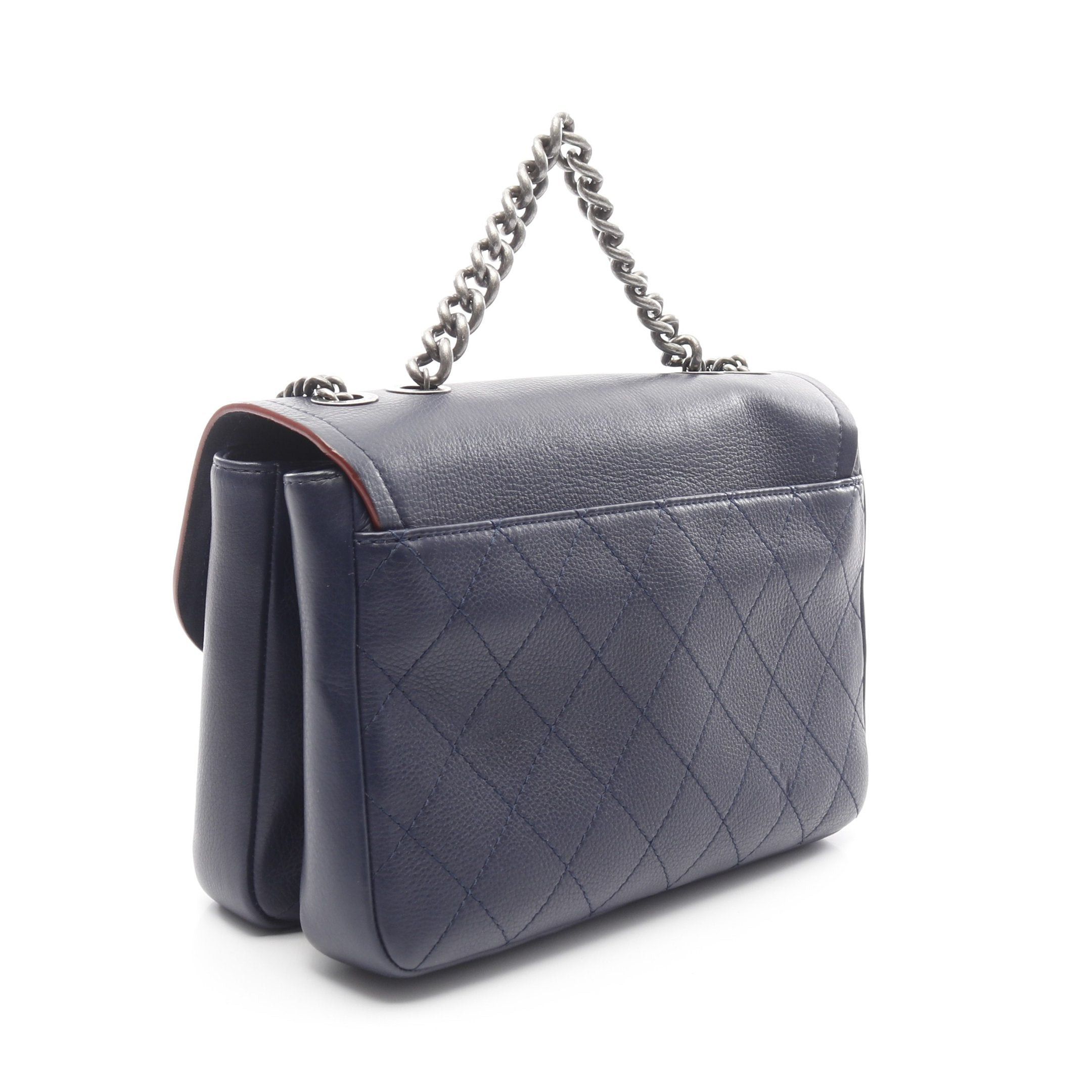 Chanel Chanel Matelasse Chain Shoulder Bag Leather Navy Antique Silver Hardware Size ONE SIZE - 2 Thumbnail