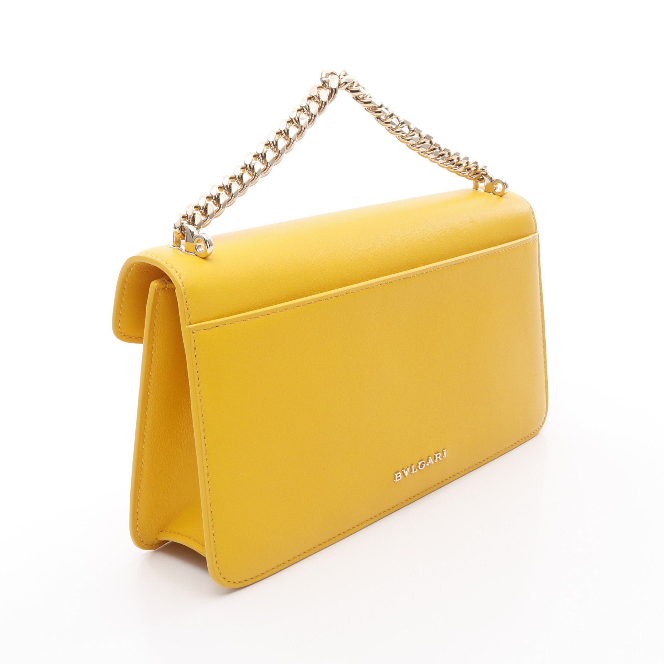Bvlgari Bvlgari Serpenti Forever Chain Handbag Leather Yellow Size ONE SIZE - 2 Thumbnail