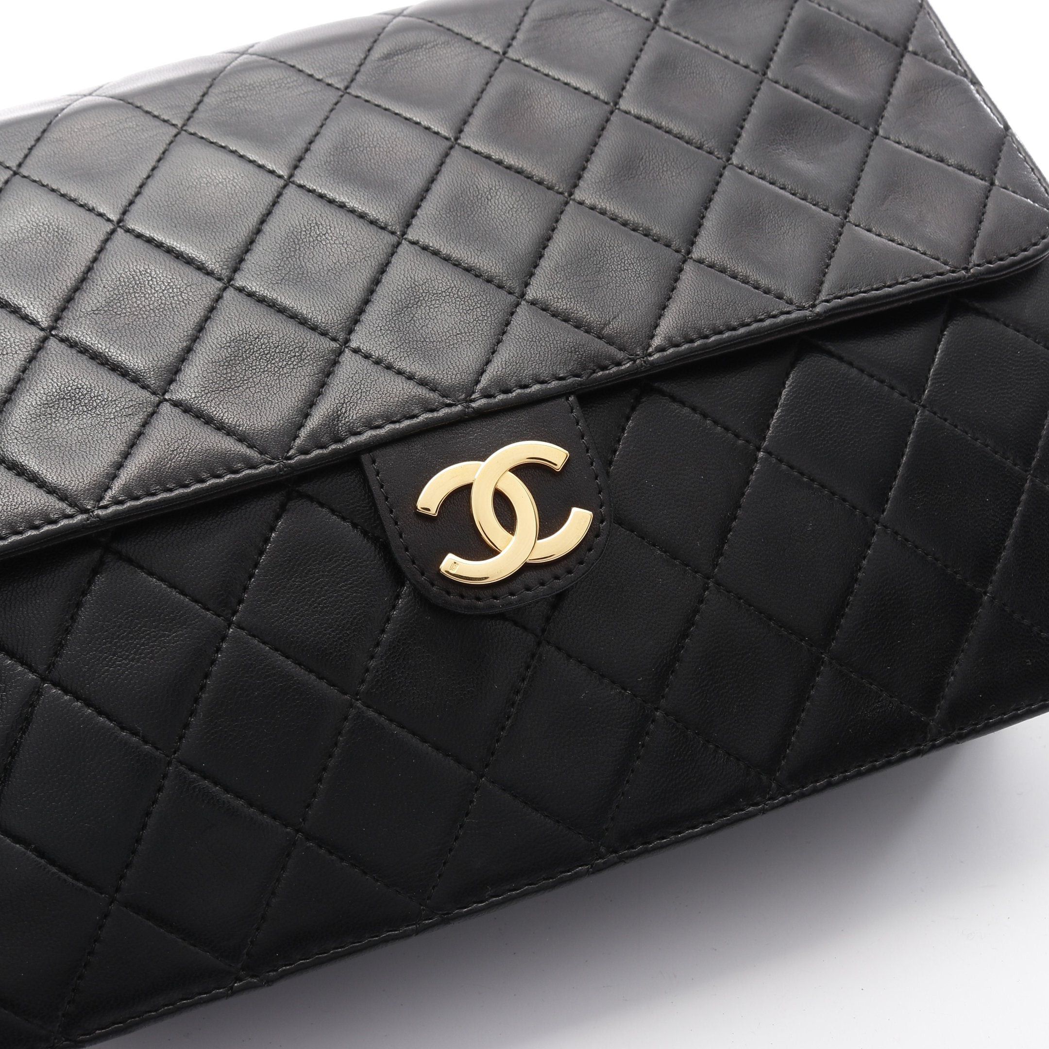 Chanel Chanel Matelasse Single Flap Chain Shoulder Bag Lambskin Black Gold Hardware Size ONE SIZE - 9 Thumbnail