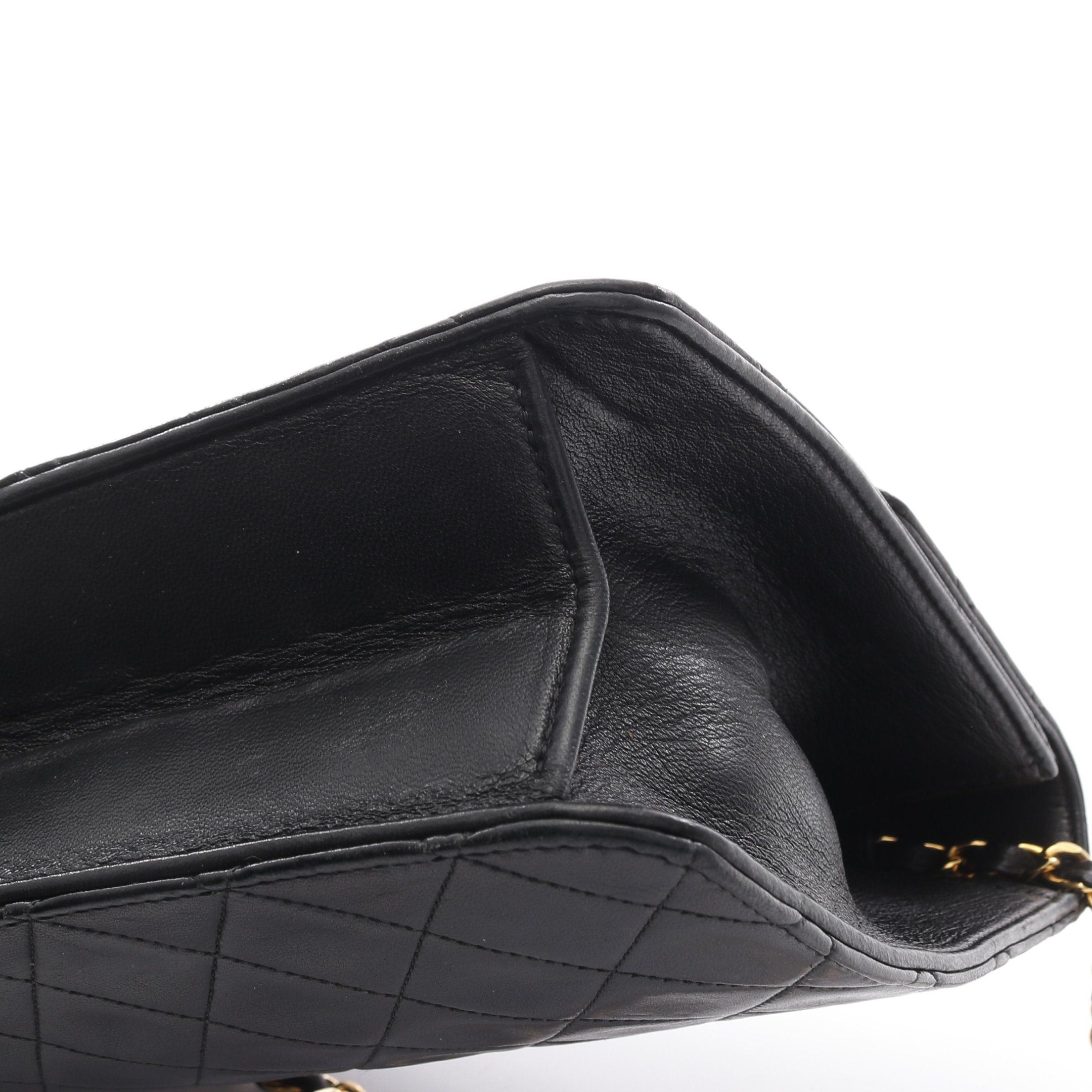 Chanel Chanel Matelasse Single Flap Chain Shoulder Bag Lambskin Black Gold Hardware Size ONE SIZE - 8 Thumbnail