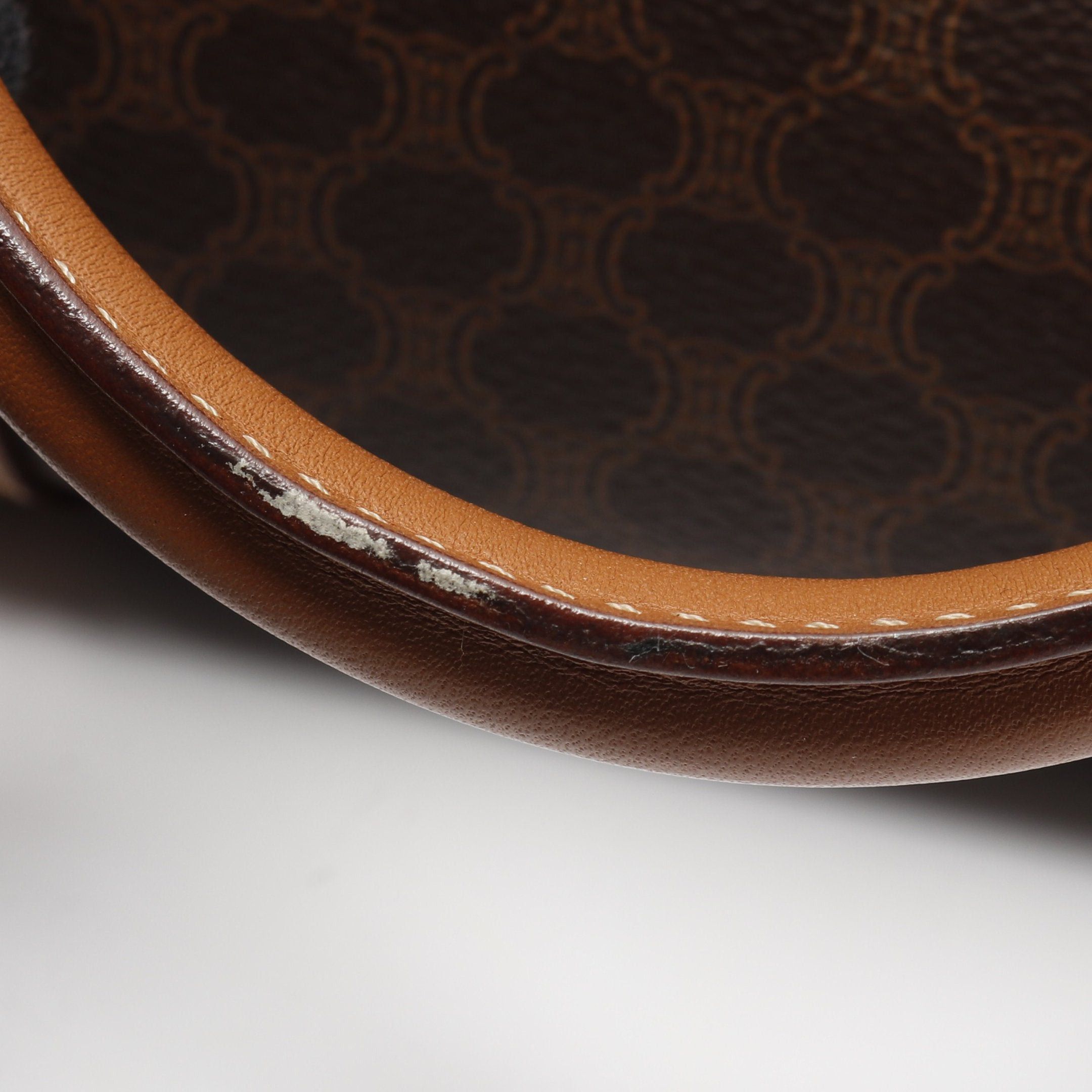 Celine Celine Macadam Handbag Mini Boston Bag Leather Brown Dark Size ONE SIZE - 6 Thumbnail