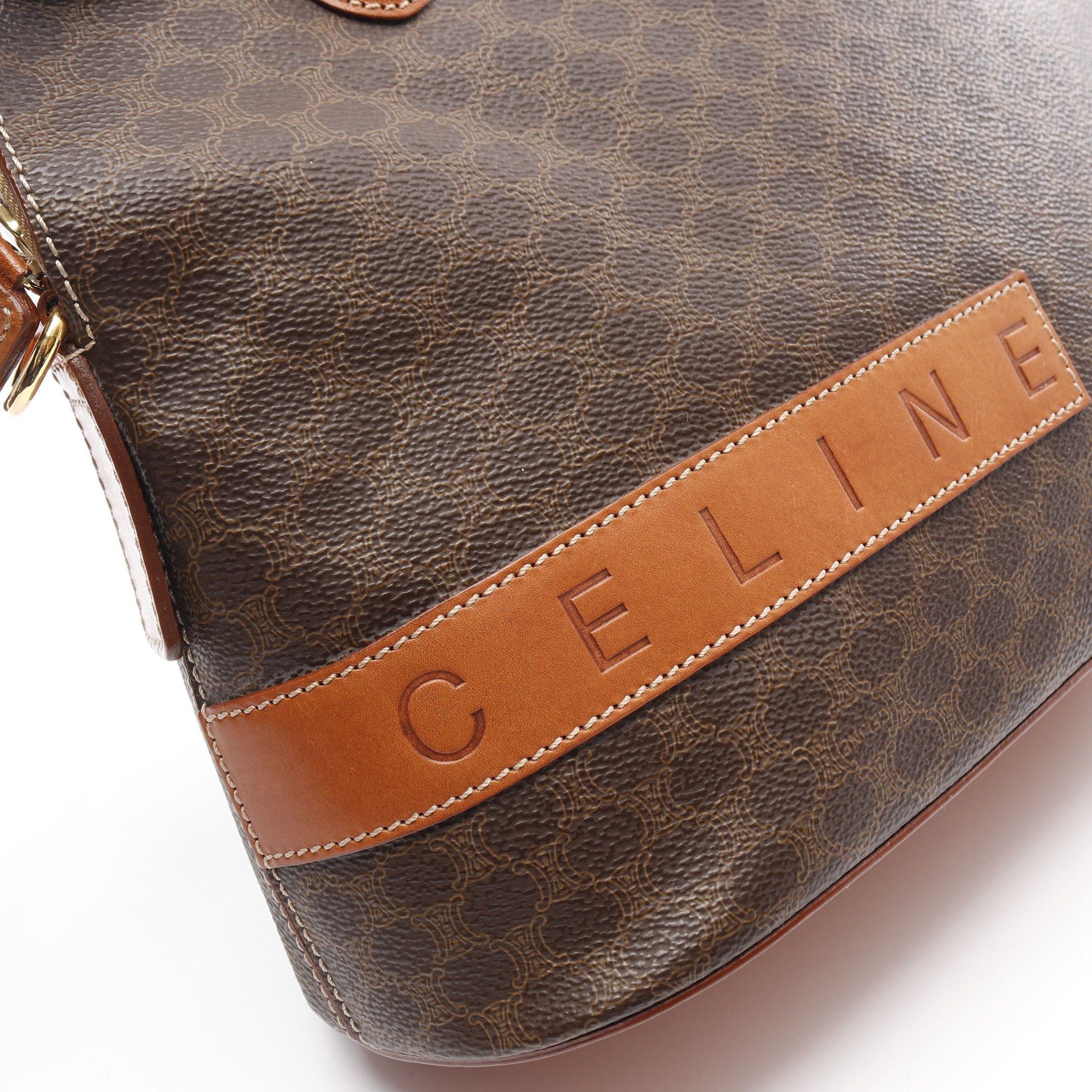 Celine Celine Macadam Handbag Leather Brown Dark Size ONE SIZE - 7 Thumbnail