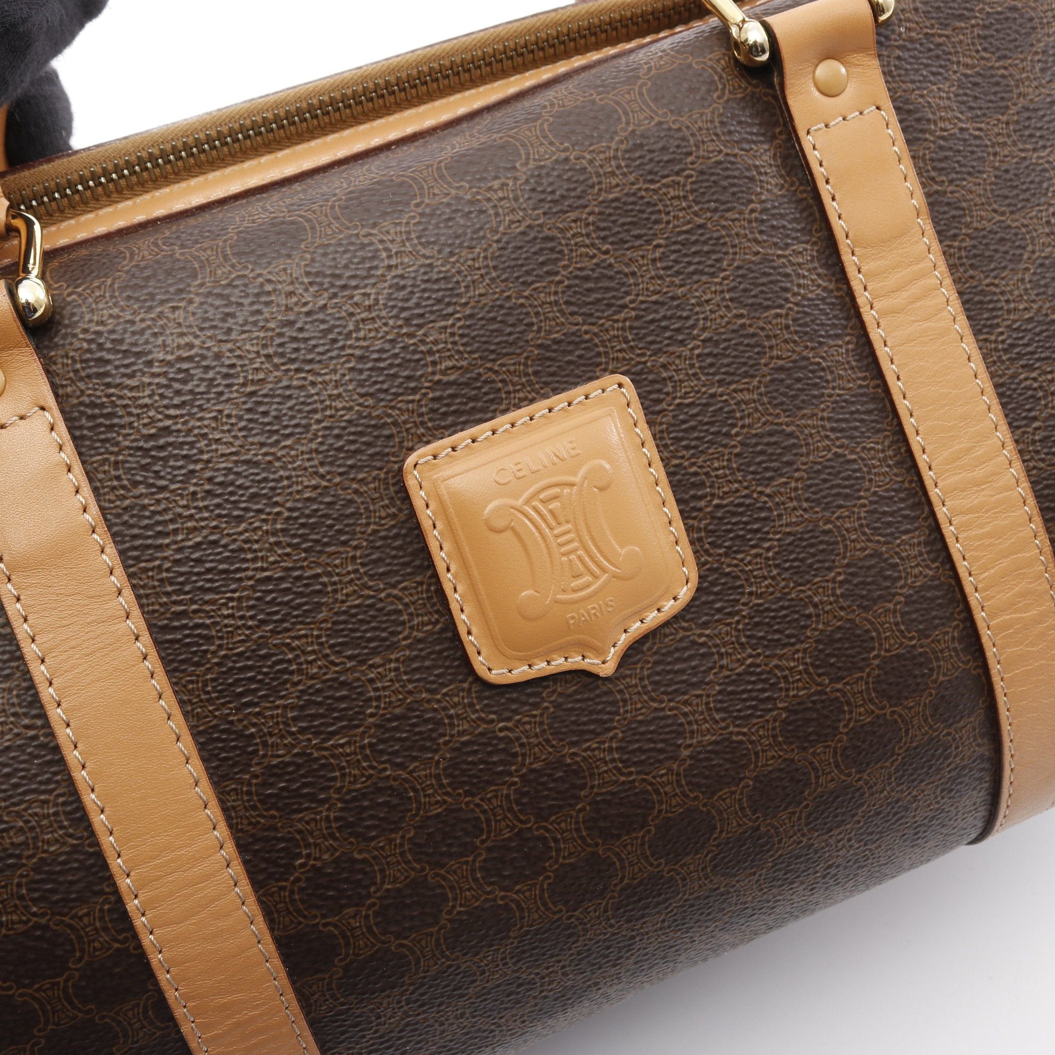 Celine Celine Macadam Handbag Mini Boston Bag Leather Brown Size ONE SIZE - 11 Thumbnail
