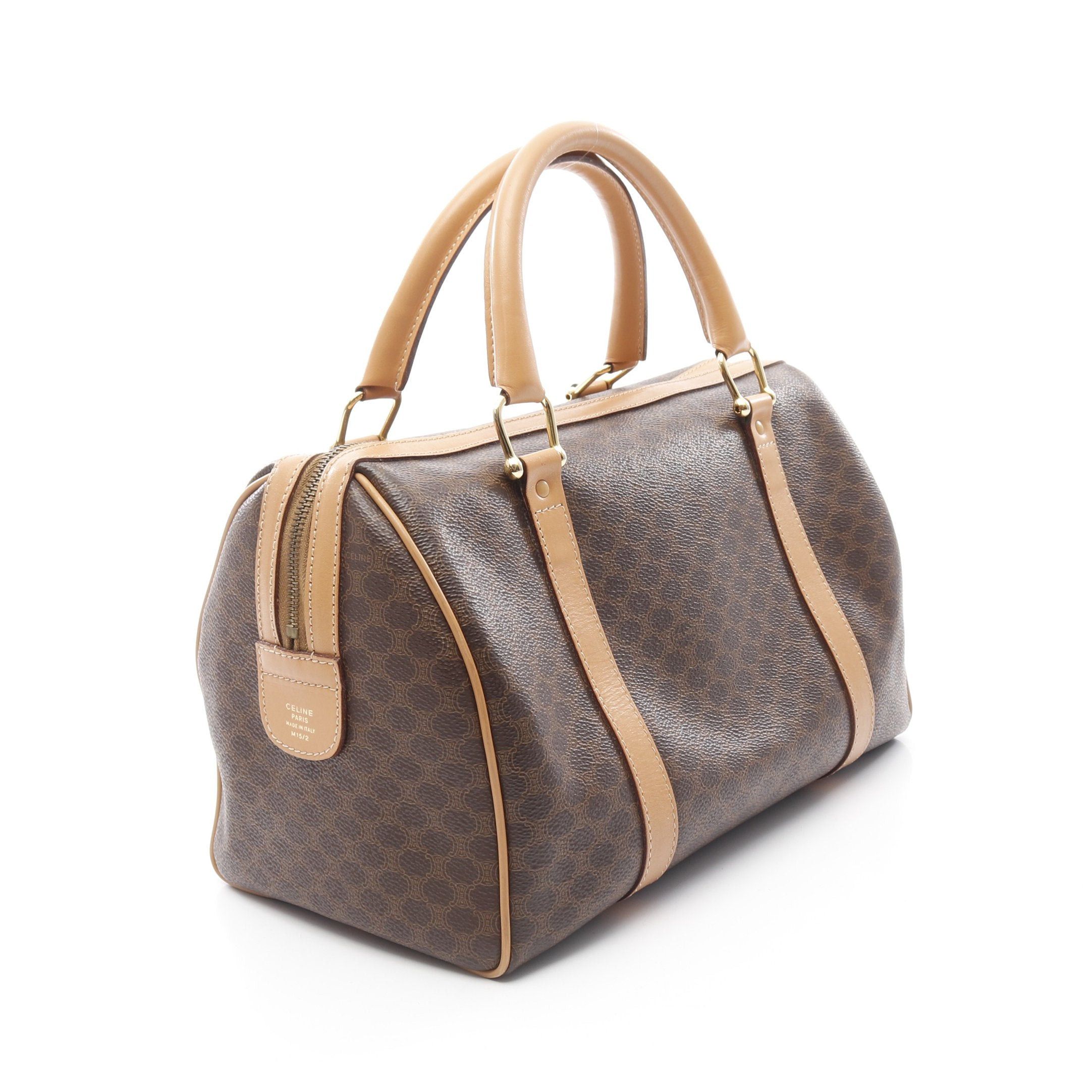 Celine Celine Macadam Handbag Mini Boston Bag Leather Brown Size ONE SIZE - 2 Thumbnail