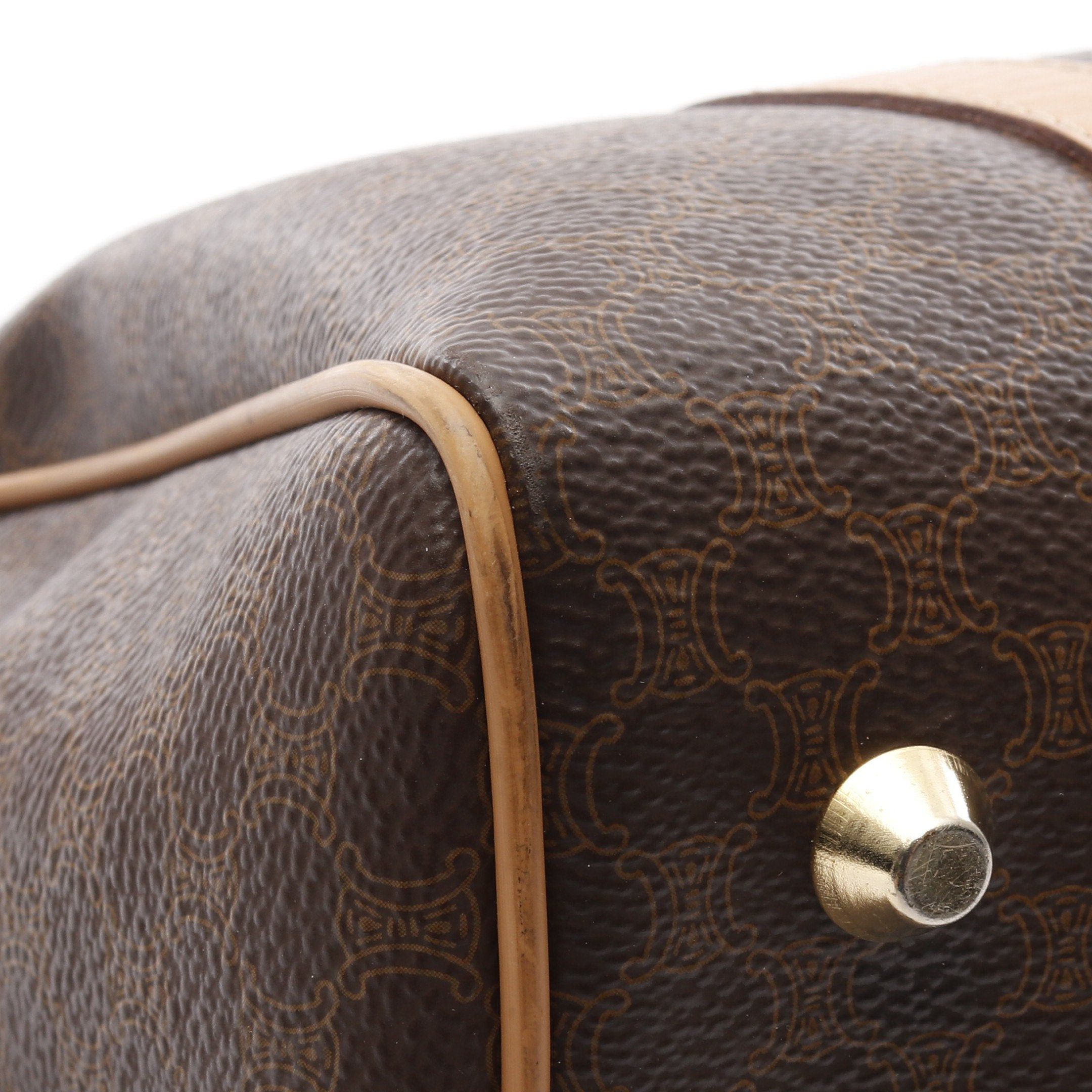 Celine Celine Macadam Handbag Mini Boston Bag Leather Brown Size ONE SIZE - 10 Thumbnail