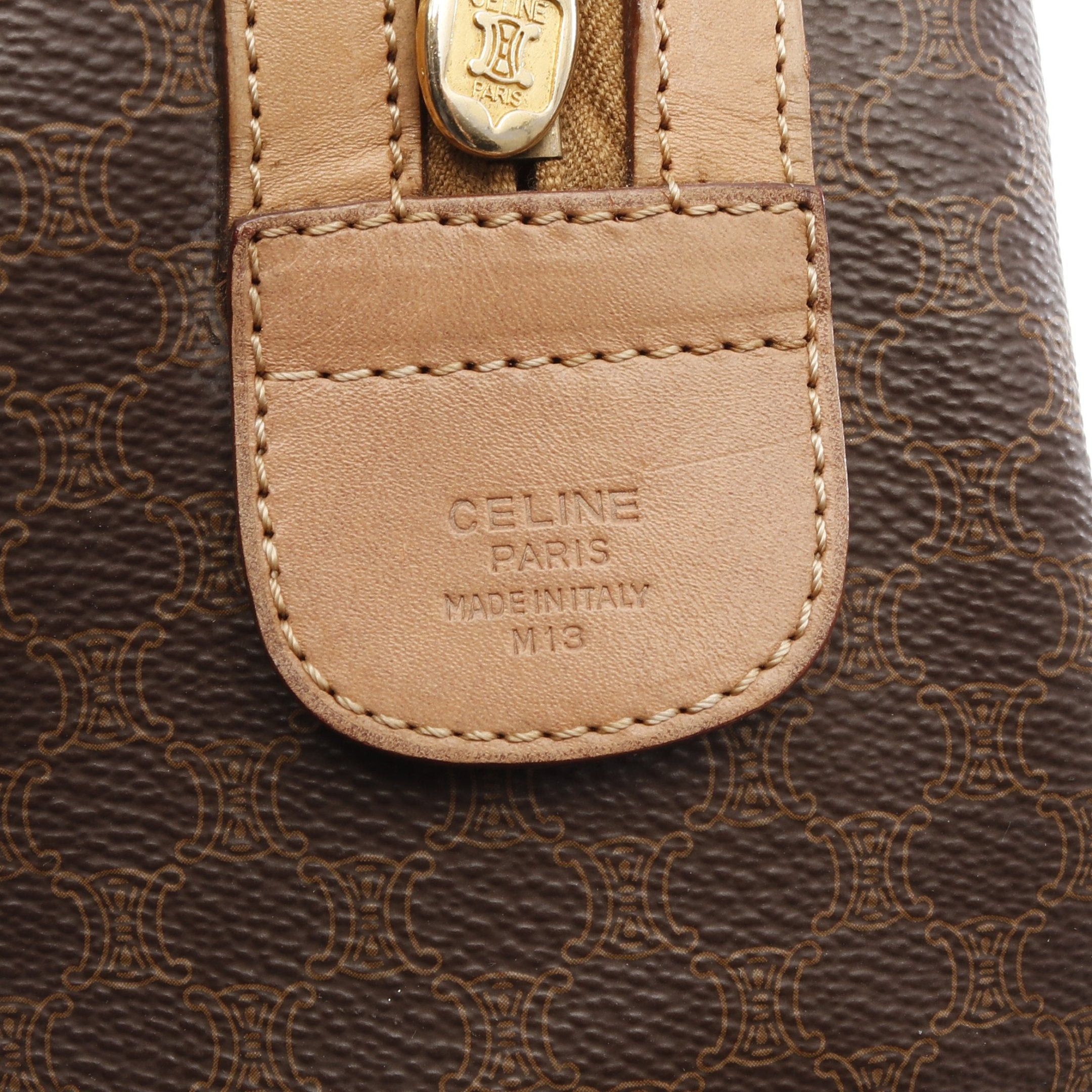 Celine Celine Macadam Handbag Mini Boston Bag Leather Brown Size ONE SIZE - 4 Thumbnail