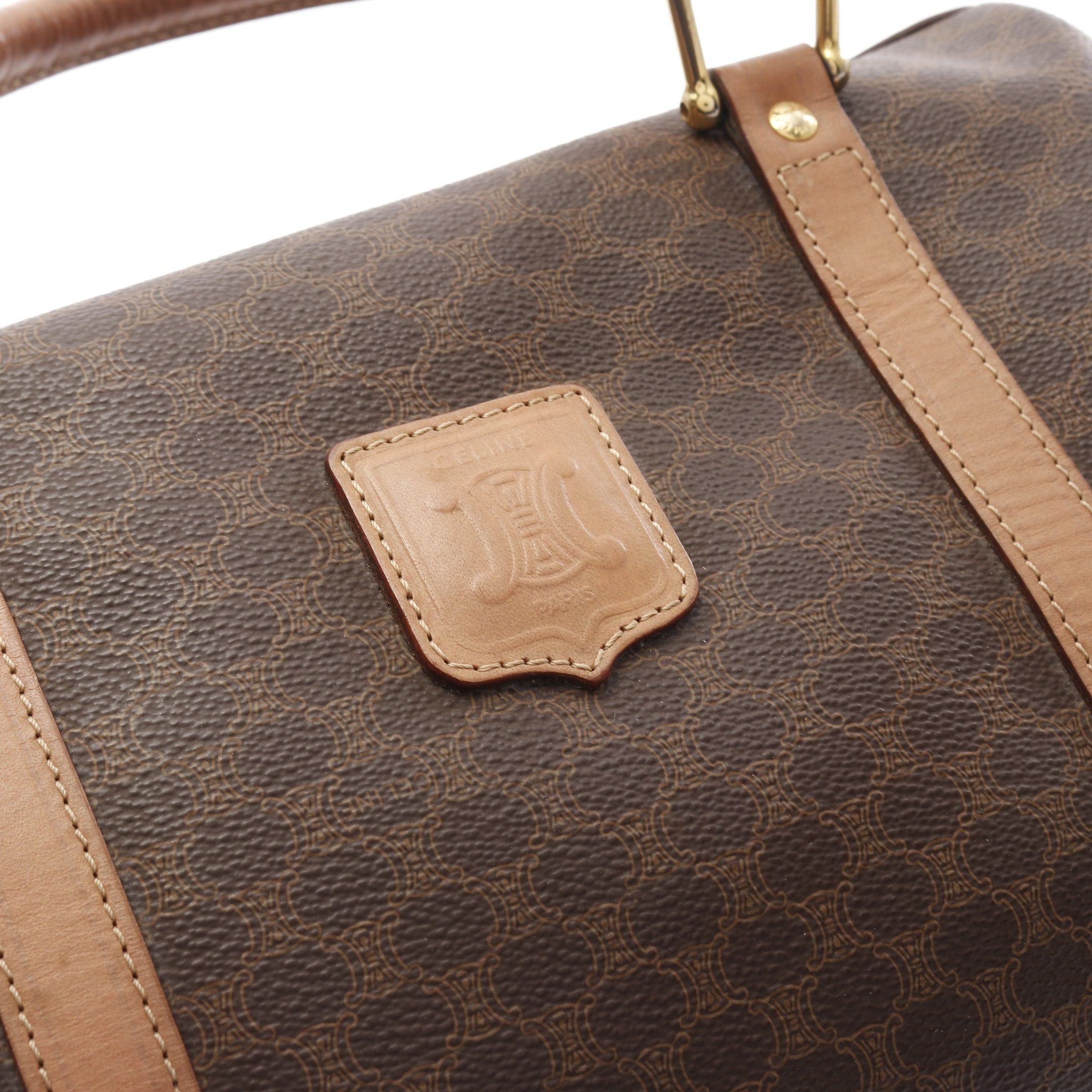 Celine Celine Macadam Handbag Mini Boston Bag Leather Brown Size ONE SIZE - 13 Thumbnail