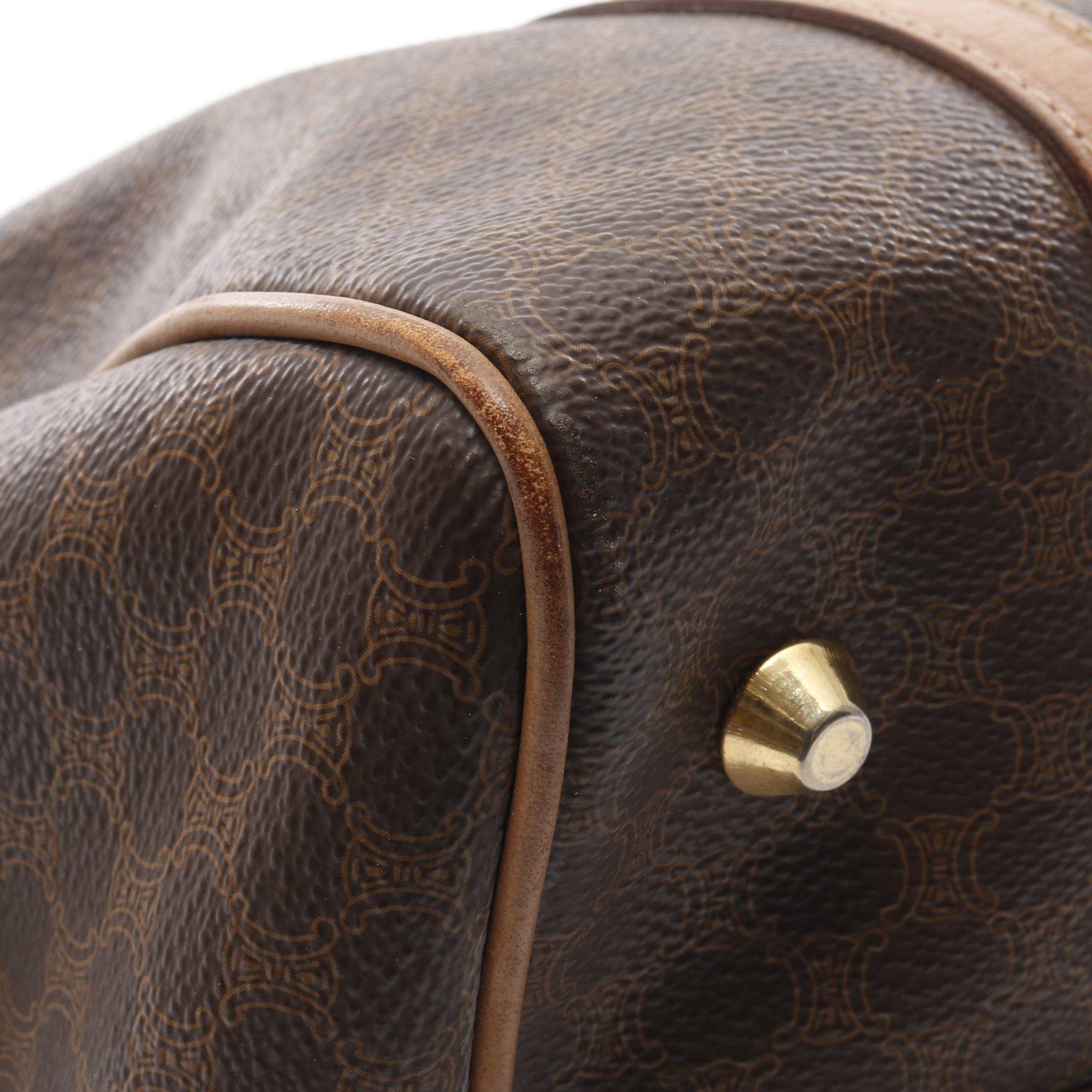 Celine Celine Macadam Handbag Mini Boston Bag Leather Brown Size ONE SIZE - 11 Thumbnail