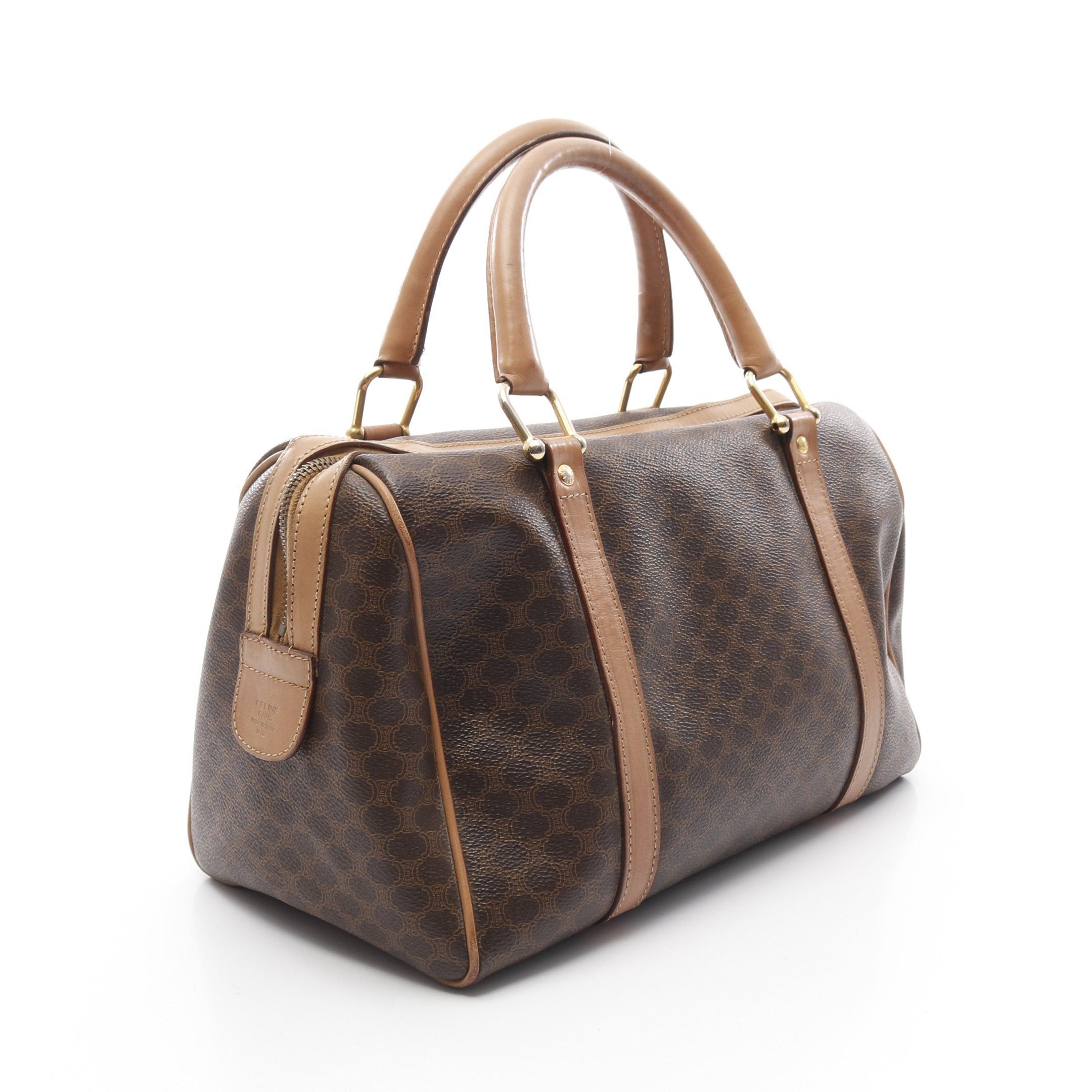 Celine Celine Macadam Handbag Mini Boston Bag Leather Brown Size ONE SIZE - 2 Thumbnail