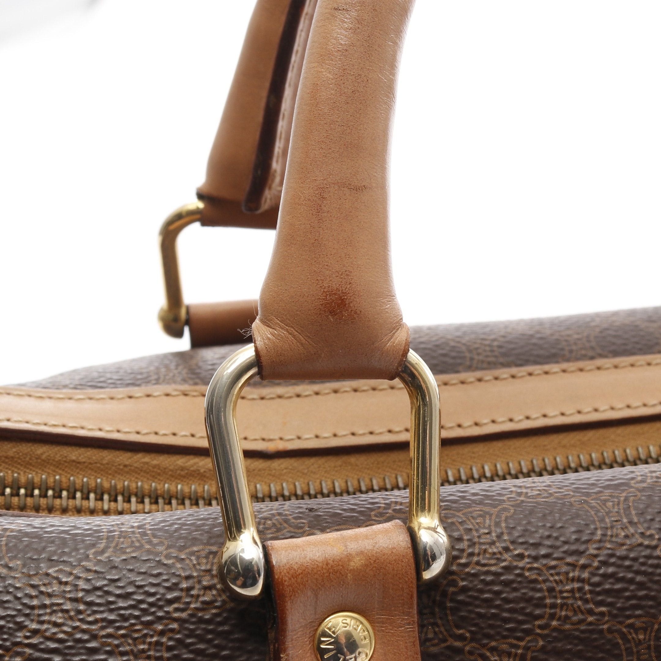 Celine Celine Macadam Handbag Mini Boston Bag Leather Brown Size ONE SIZE - 7 Thumbnail