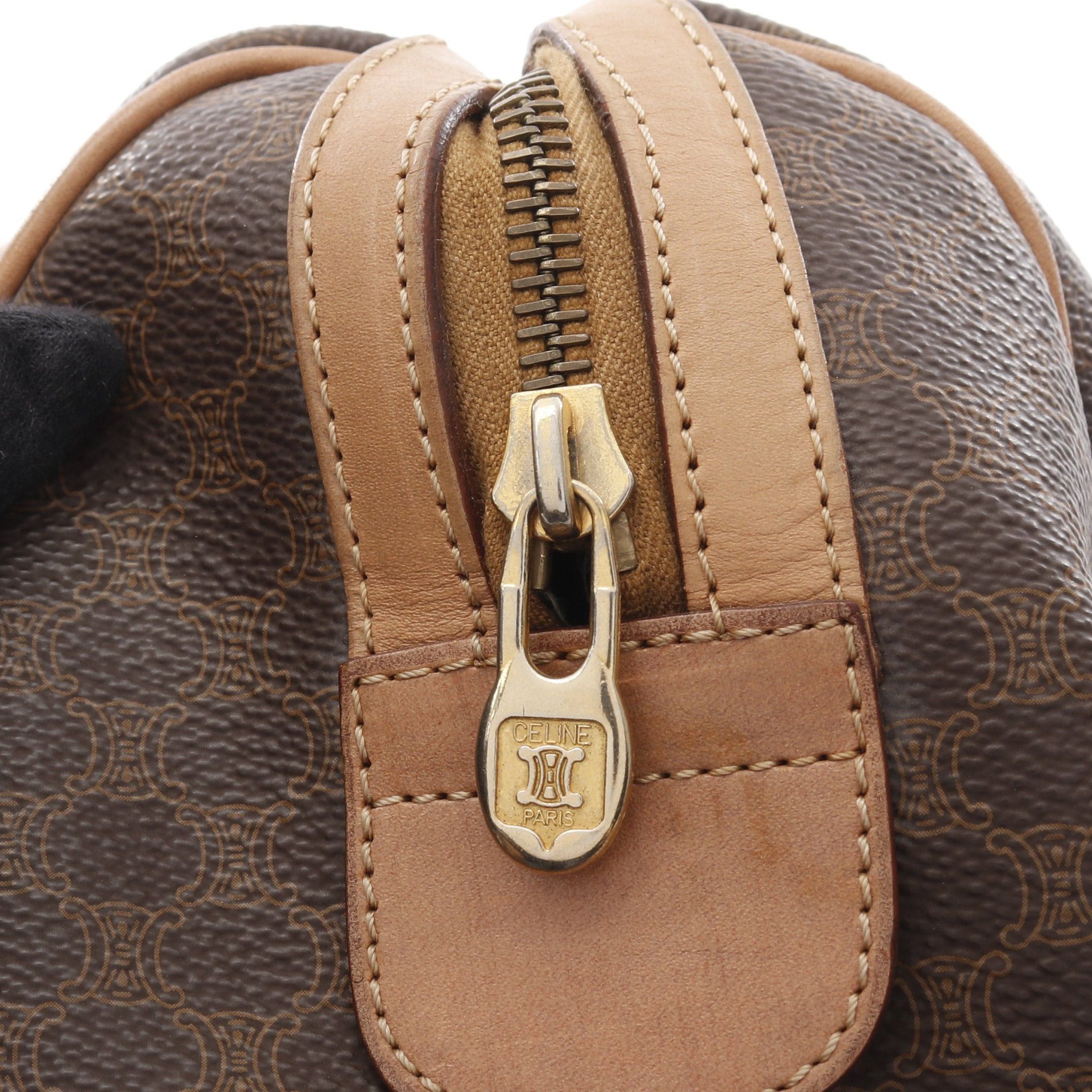 Celine Celine Macadam Handbag Mini Boston Bag Leather Brown Size ONE SIZE - 10 Thumbnail
