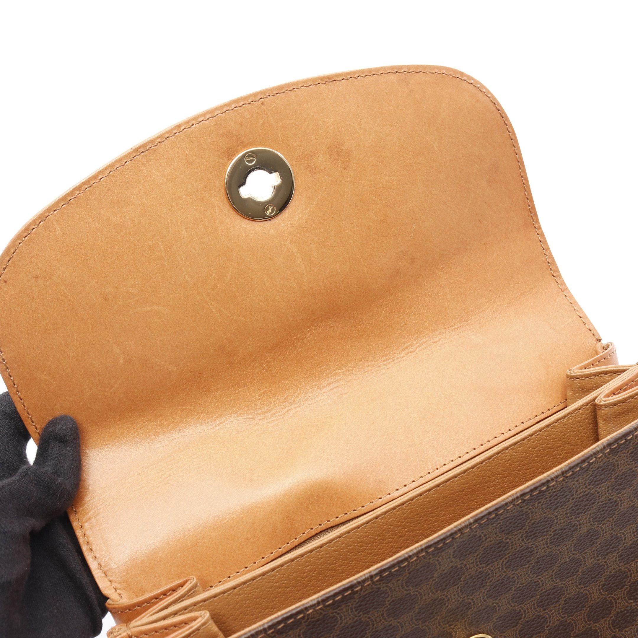 Celine Celine Macadam Shoulder Bag Leather Brown Dark Size ONE SIZE - 6 Thumbnail
