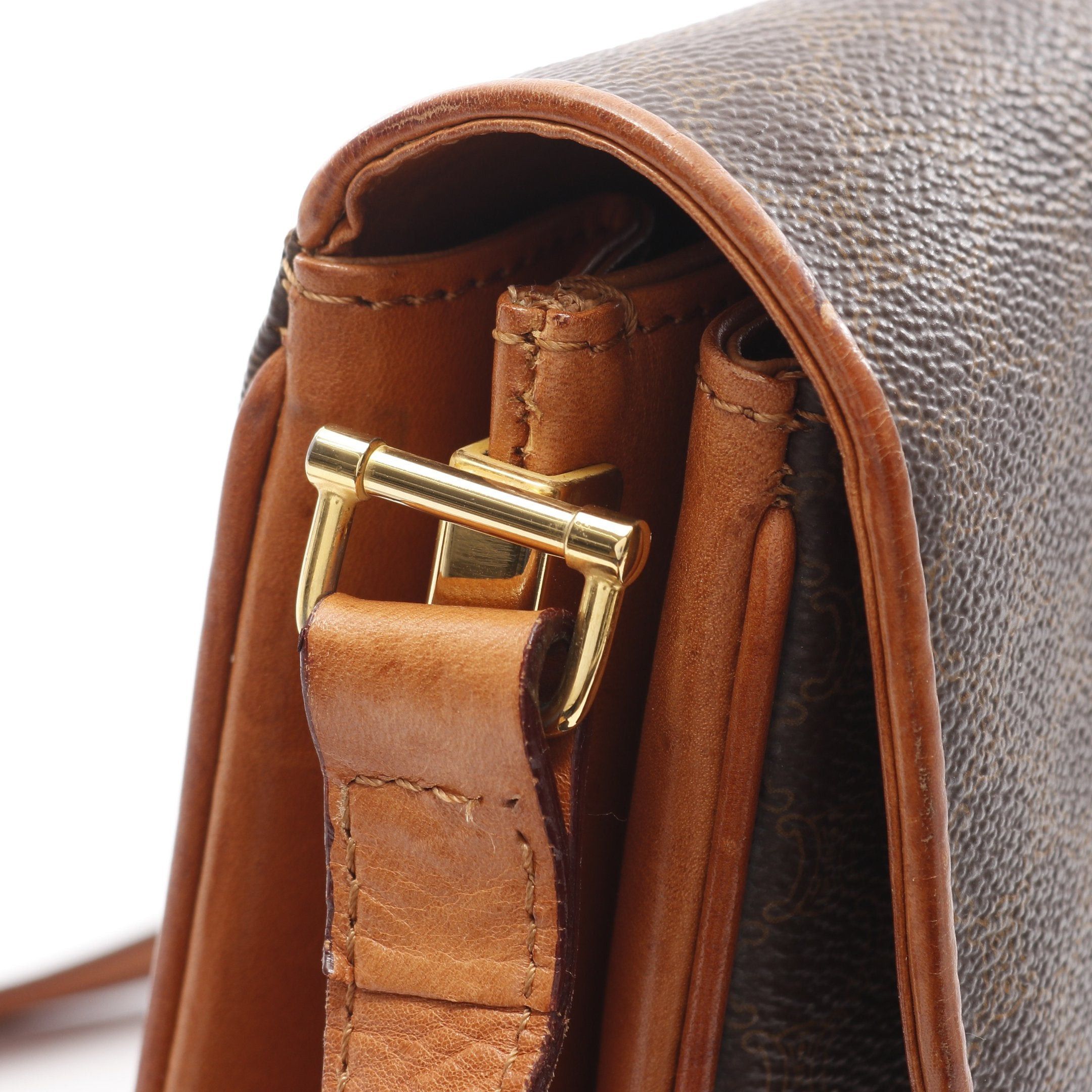 Celine Celine Macadam Shoulder Bag Leather Brown Dark Size ONE SIZE - 10 Thumbnail