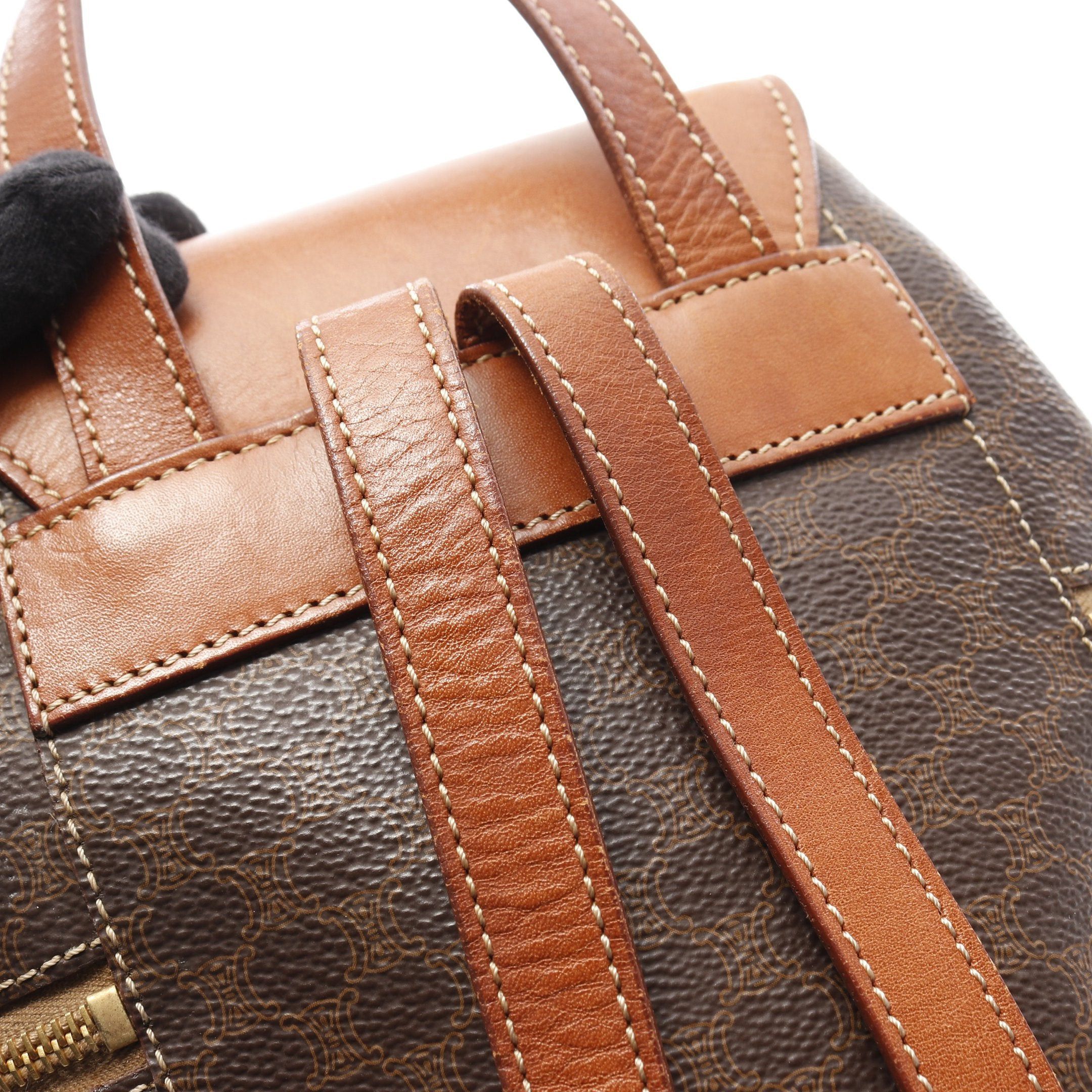 Celine Celine Macadam Rucksack Leather Brown Dark Size ONE SIZE - 8 Thumbnail