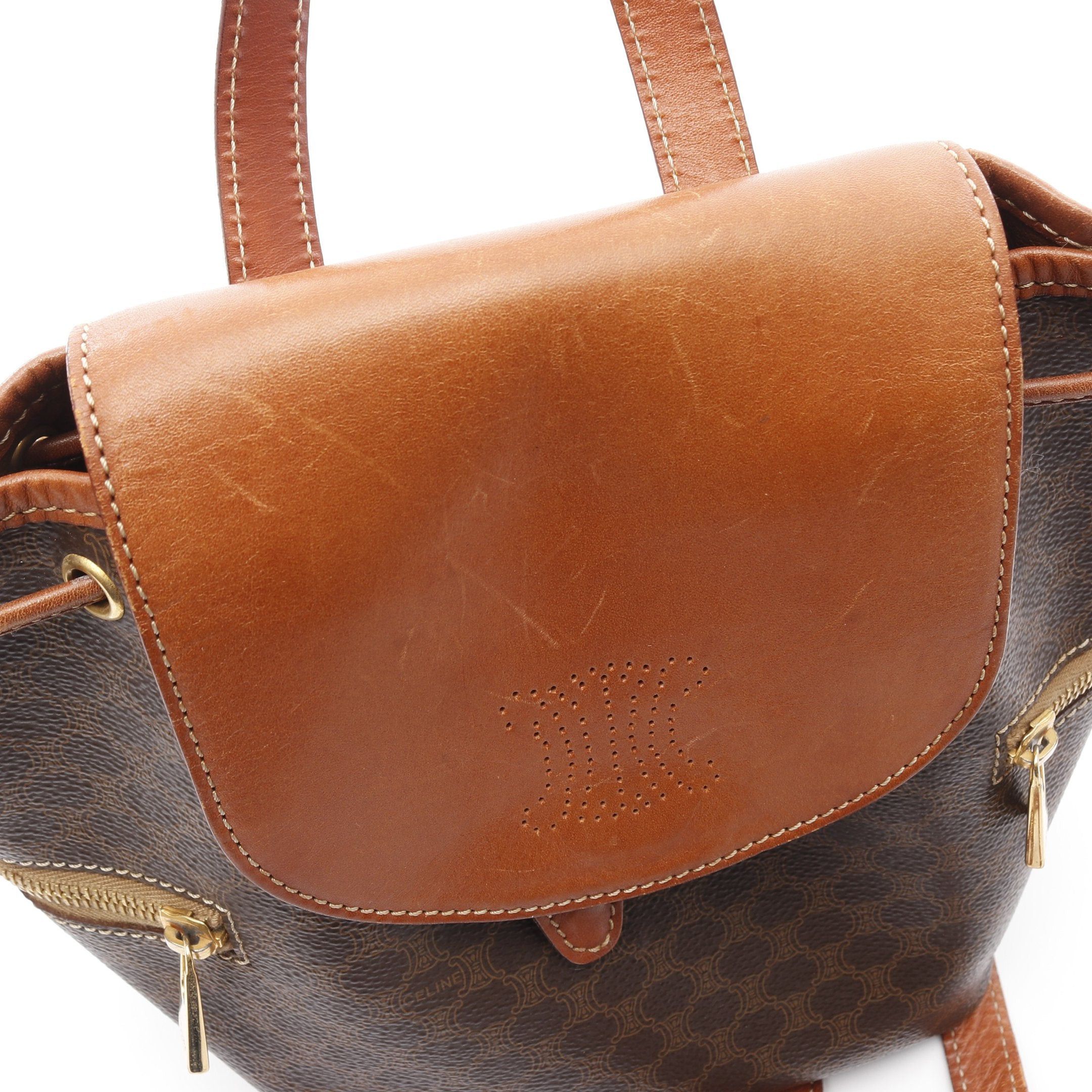 Celine Celine Macadam Rucksack Leather Brown Dark Size ONE SIZE - 5 Thumbnail