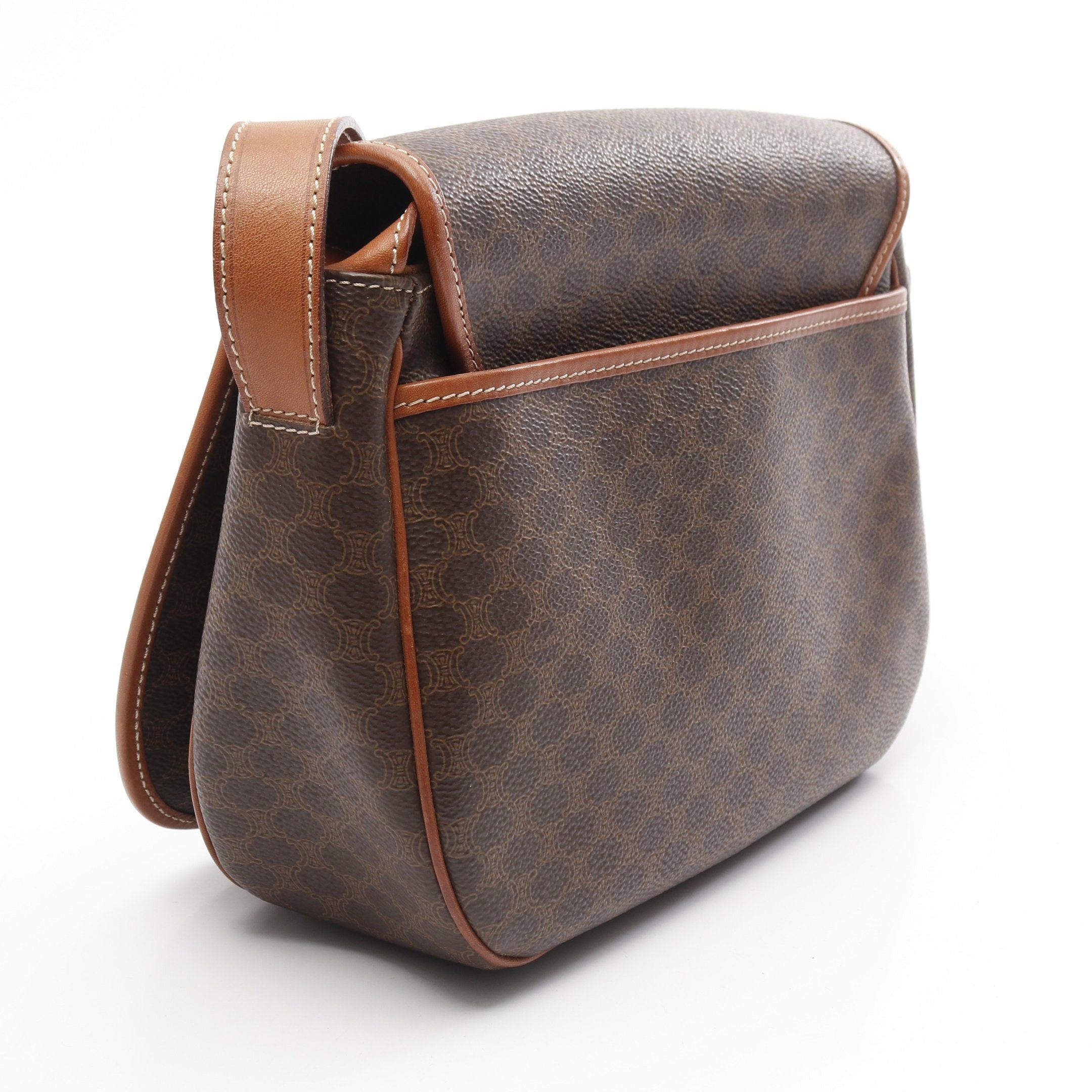 Celine Celine Macadam Shoulder Bag Leather Brown Dark Size ONE SIZE - 2 Thumbnail