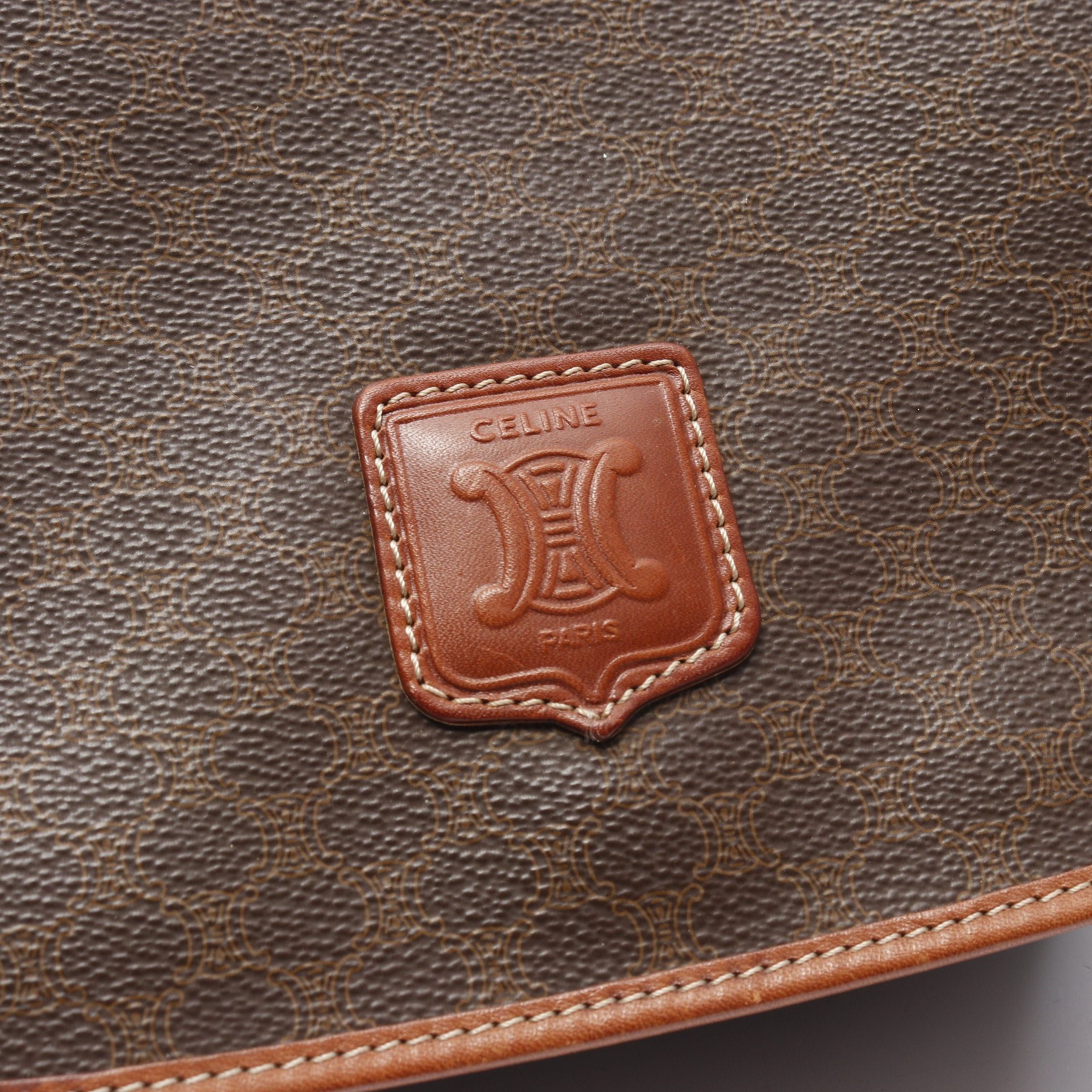 Celine Celine Macadam Shoulder Bag Leather Brown Dark Size ONE SIZE - 9 Thumbnail