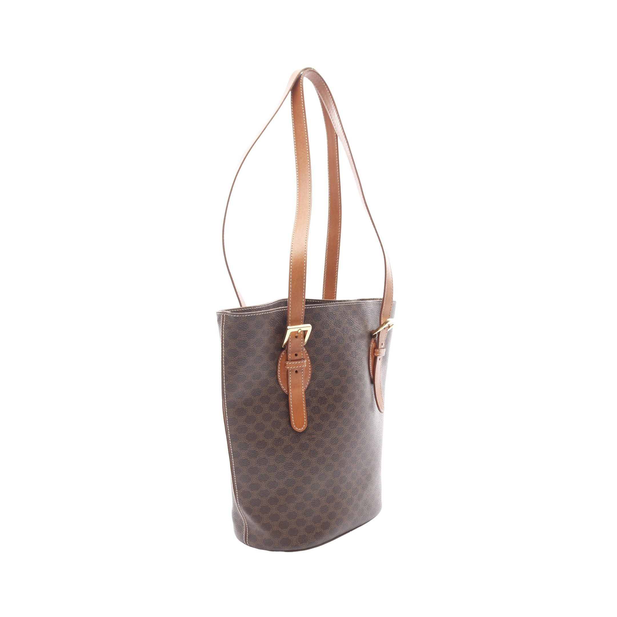 Celine Celine Macadam Shoulder Bag Tote Leather Brown Dark Size ONE SIZE - 2 Thumbnail