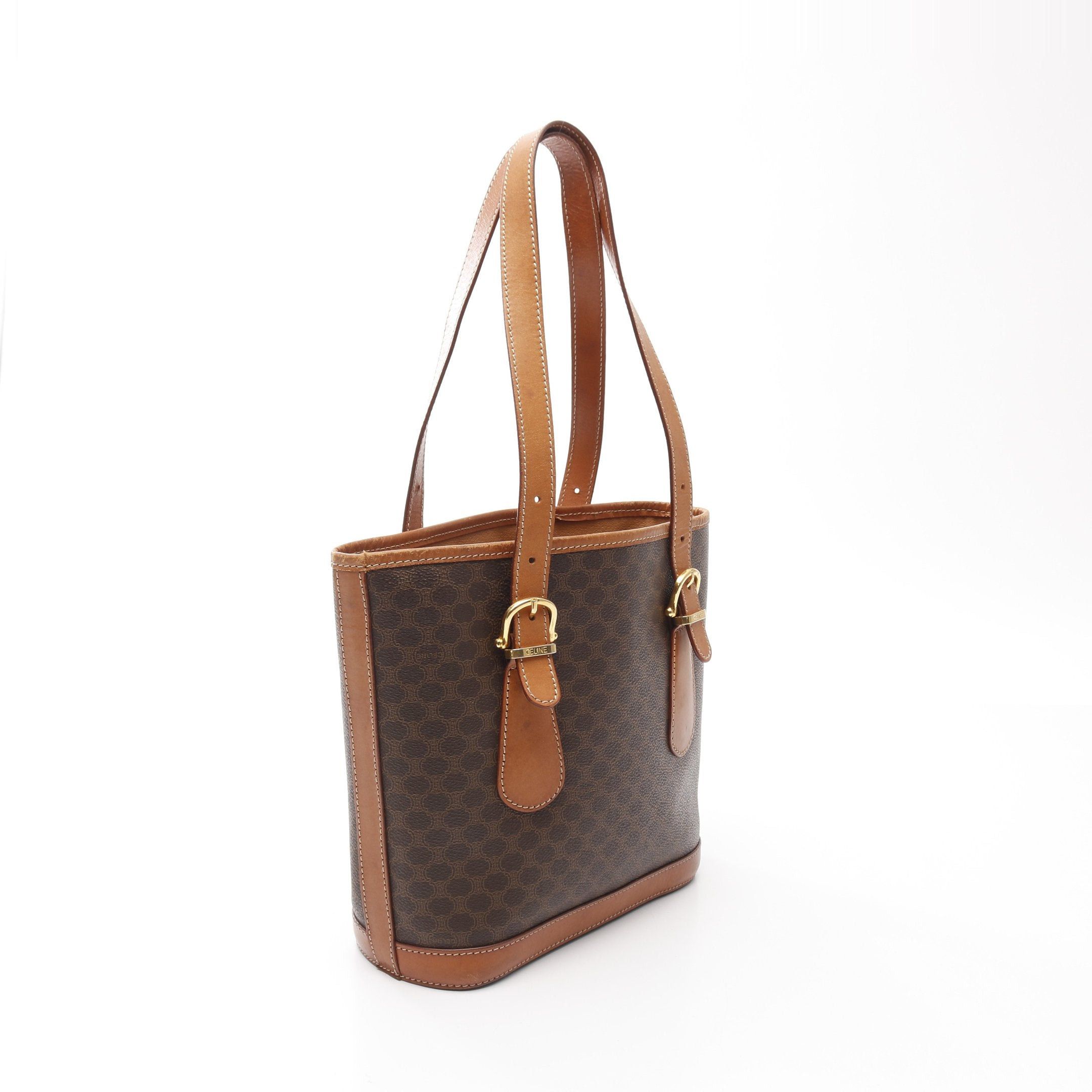Celine Celine Macadam Handbag Tote Bag Leather Brown Dark Size ONE SIZE - 2 Thumbnail